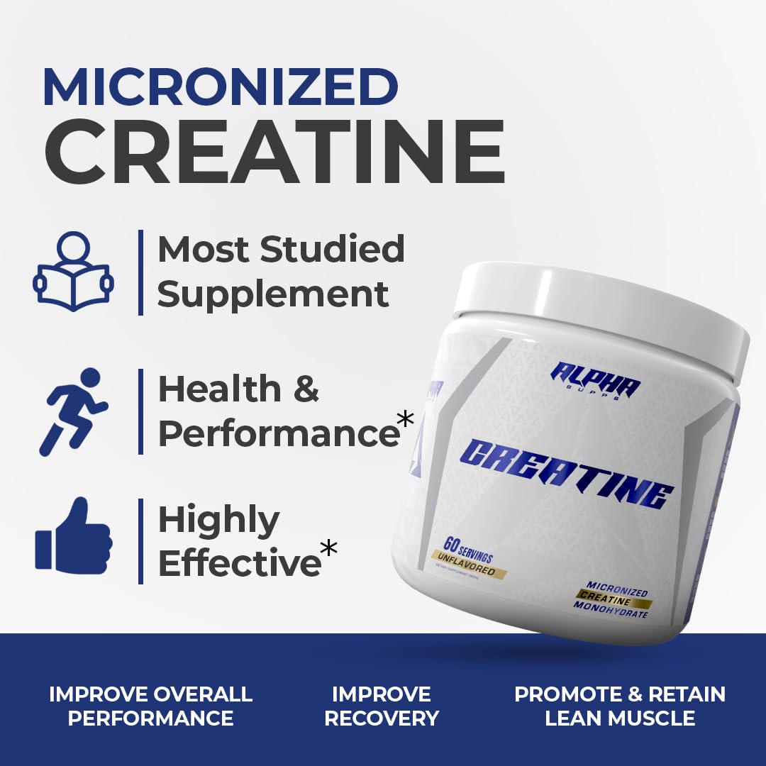 Alpha Supps Alpha Creatine Monohydrate Powder 10.6 Ounce