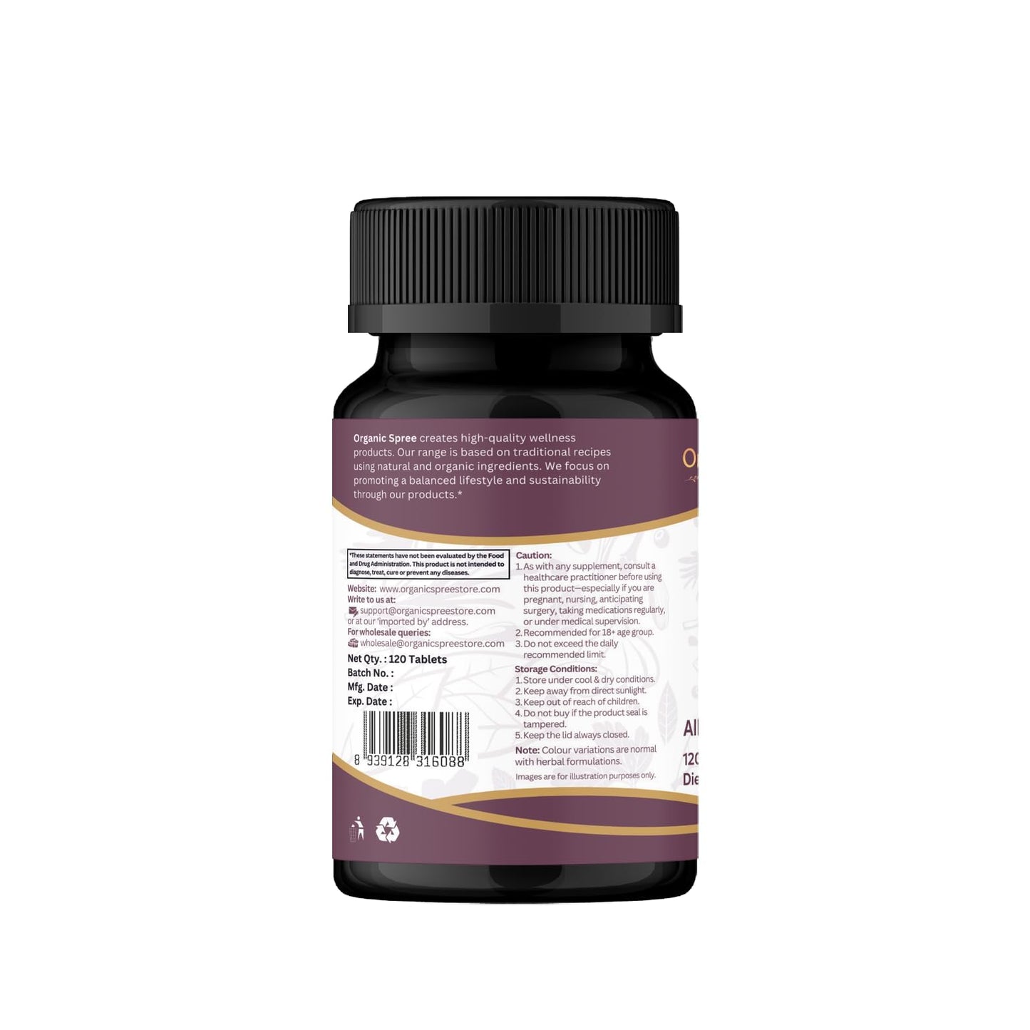 ORGANIC SPREE Garlic 120 Tablets