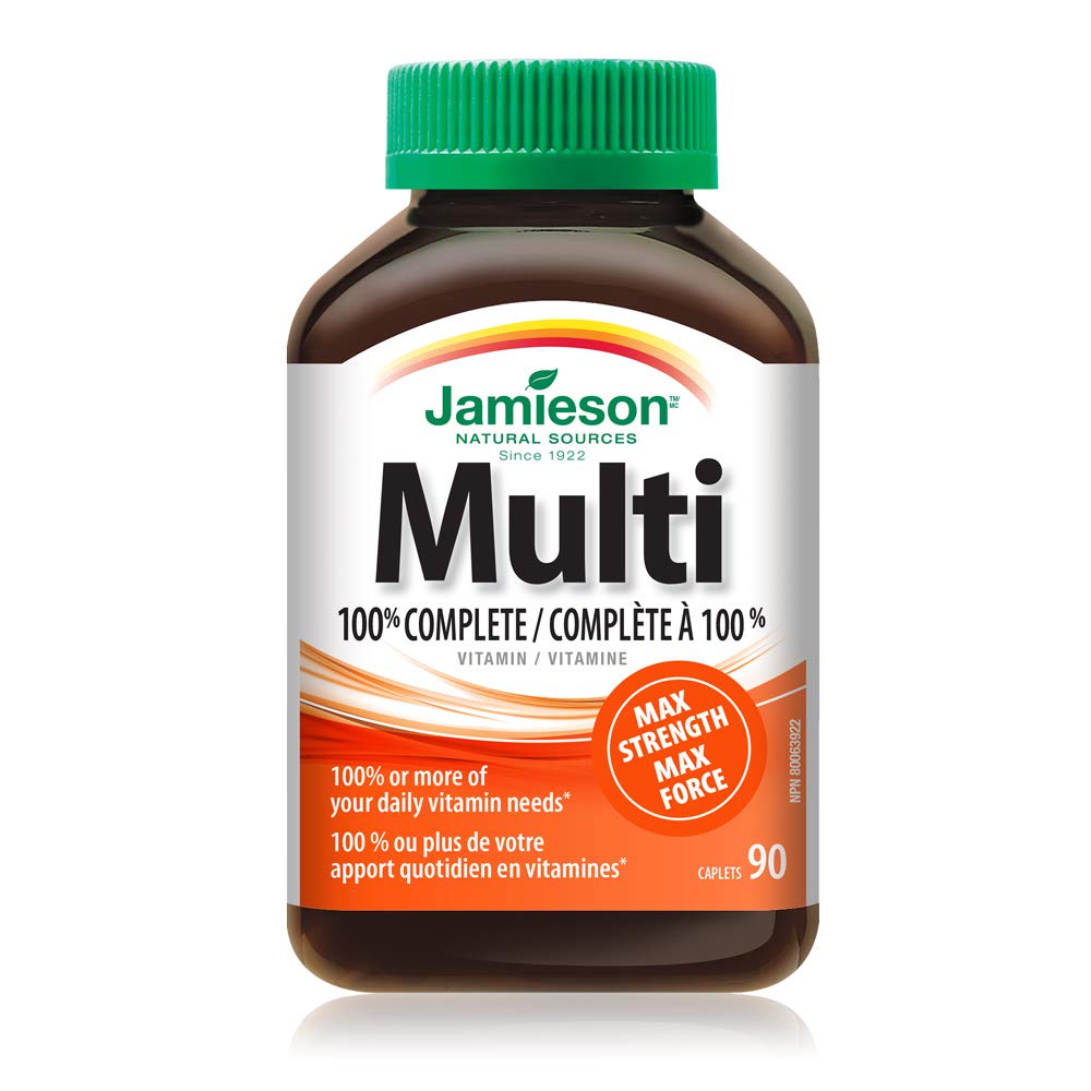Jamieson Laboratories 100% Complete Multivitamin Max Strength Formula, 90 Capsules
