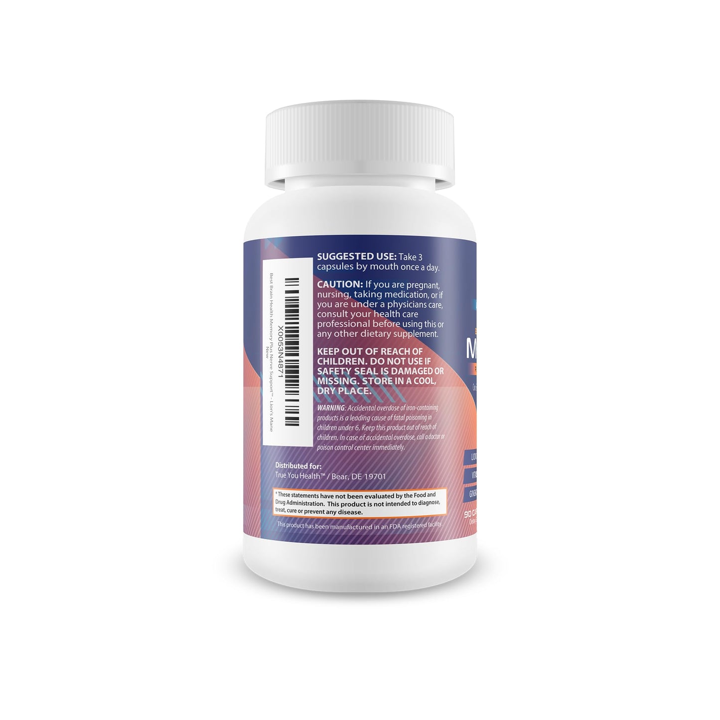 True You Health Best Brain Health Memory Plus Nerve Support Capsule 90 Count