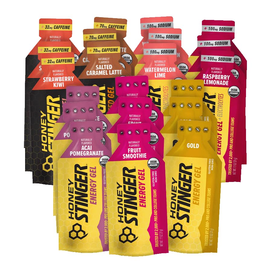 Honey Stinger Energy Gel Variety Pack, Gluten Free, for Exercise, Running and Performance, Sports Nutrition for Home & Gym, Pre and Mid Workout, Pack of 21