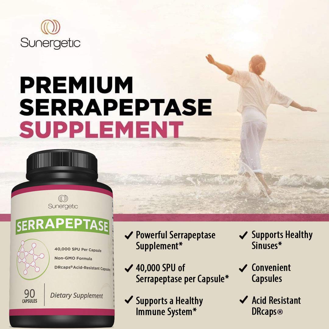 Sunergetic Serrapeptase Enzyme Supplement 90 Capsules
