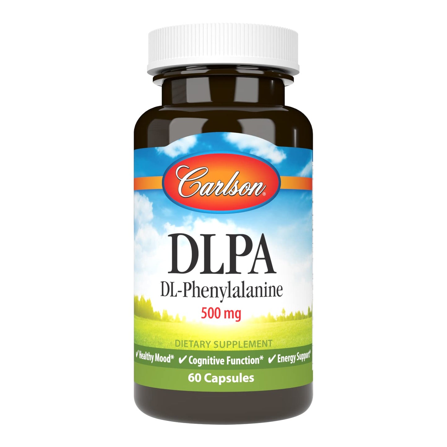 Carlson DLPA DL-Phenylalanine 500 mg Mood, Cognitive & Nervous System Support Supplement, 60 Capsules