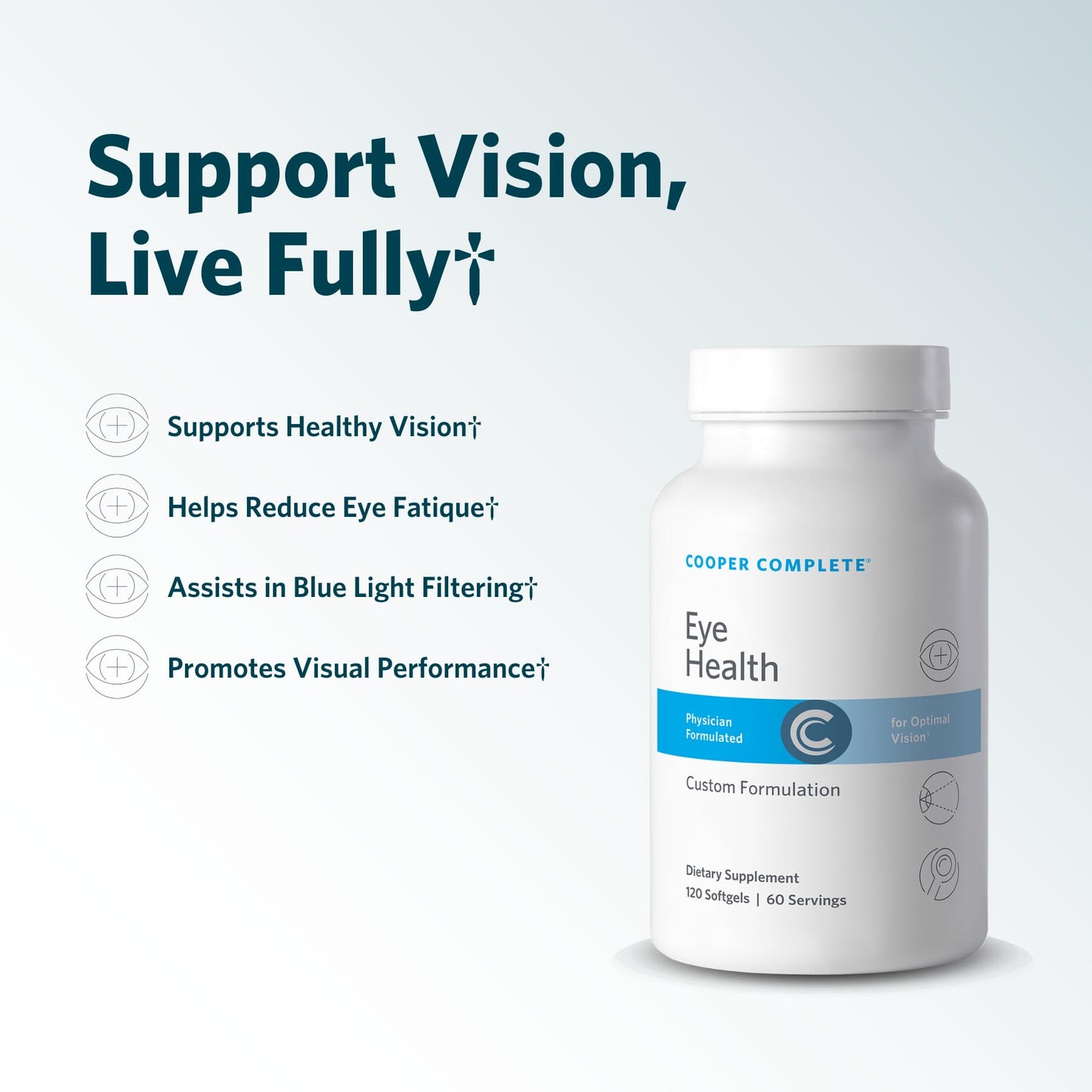 Cooper Complete Eye Health Supplement Softgels with Lutein, Meso Zeaxanthin, Zeaxanthin, Vitamin C & E, 120 Count