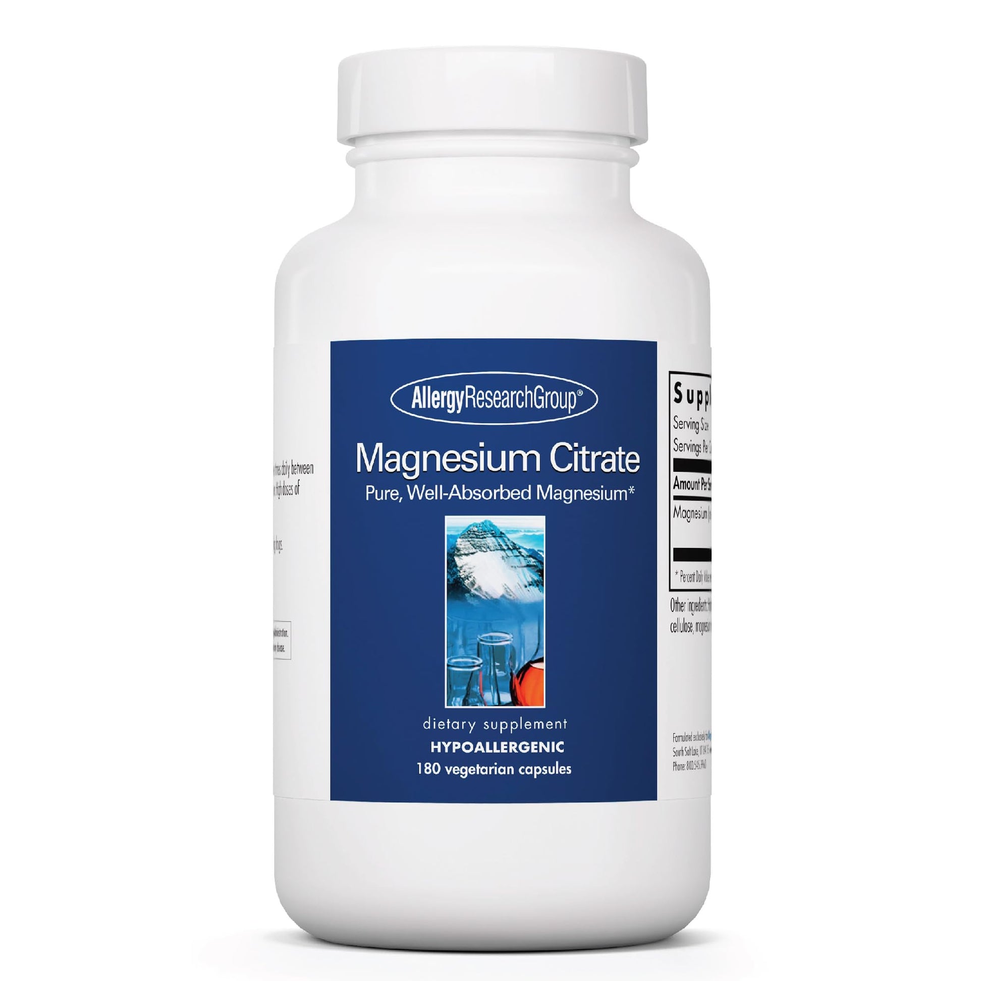 Allergy Research Group Magnesium Citrate Capsules 180 Count
