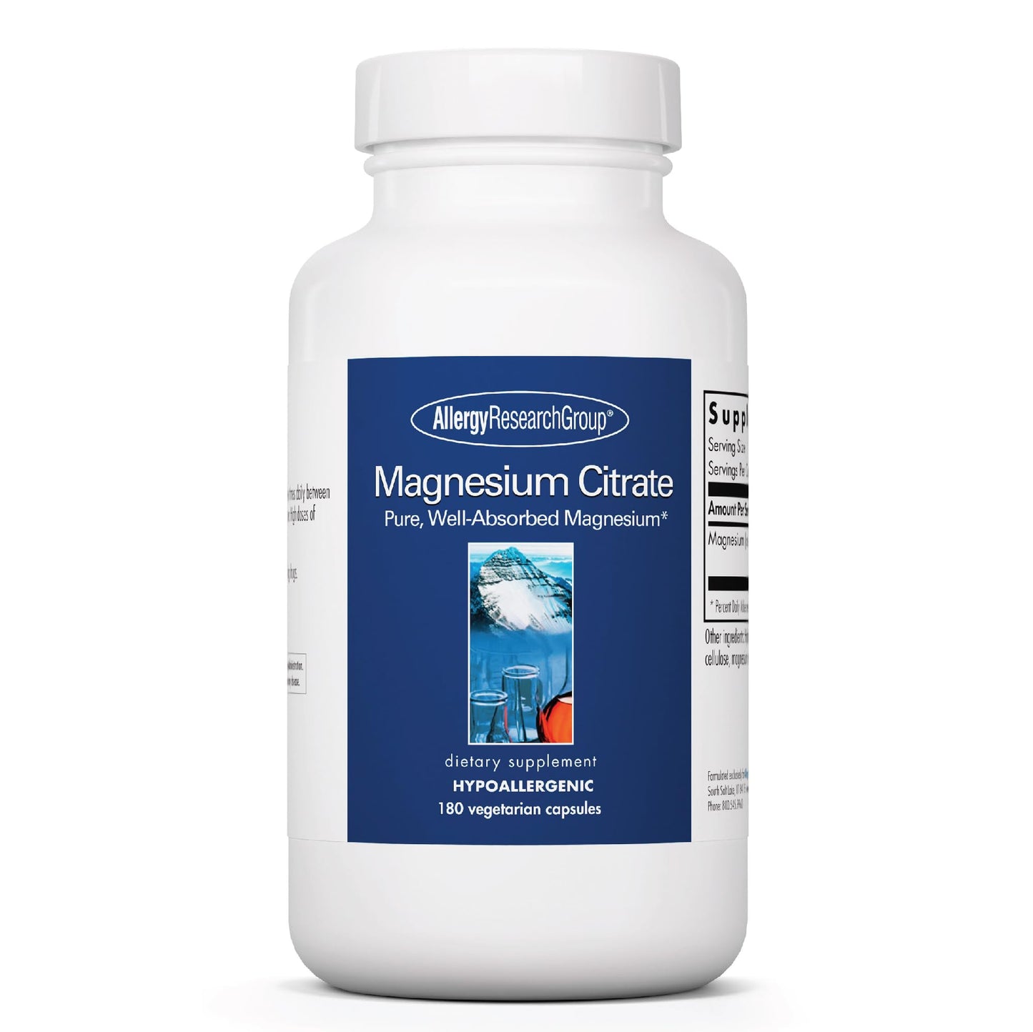 Allergy Research Group Magnesium Citrate Capsules, 180 Capsules