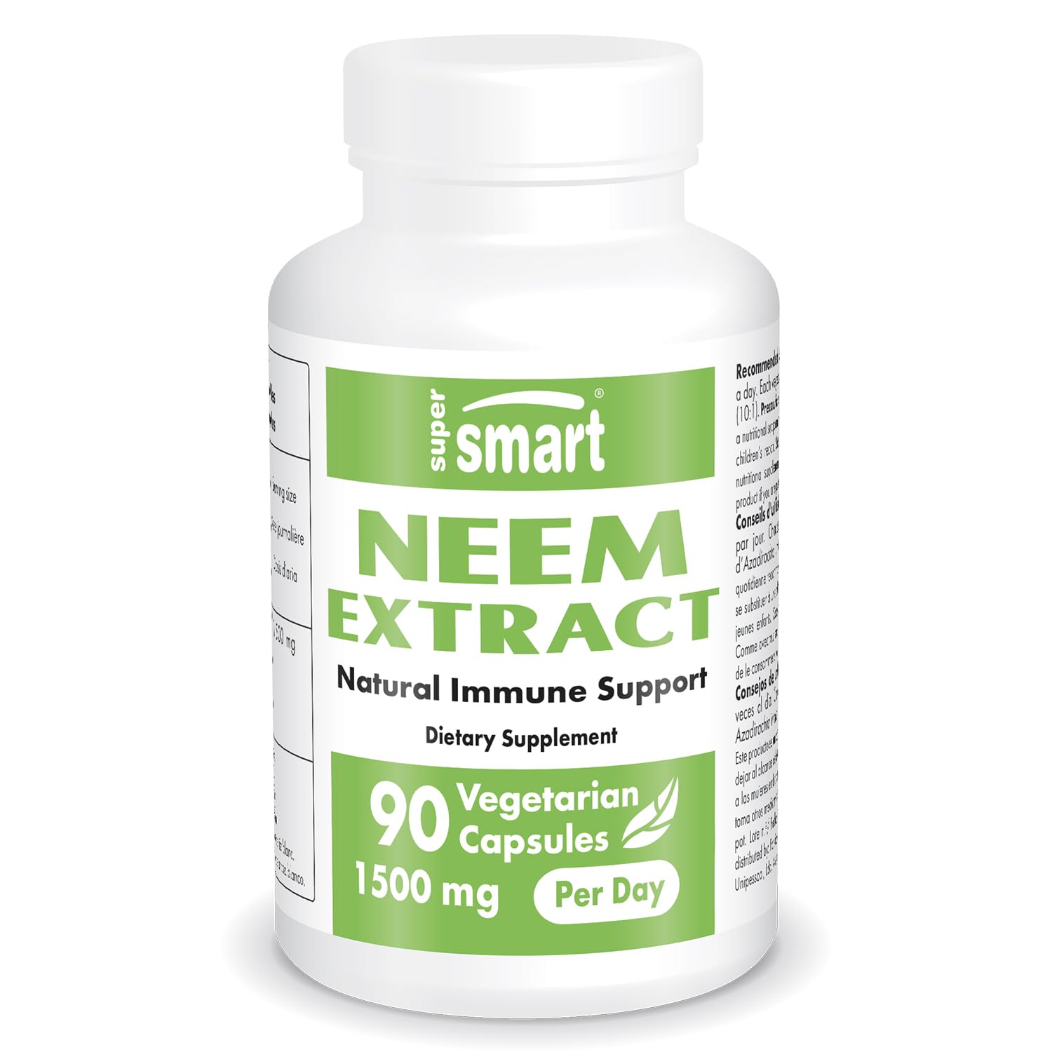 Supersmart Neem Extract 1500mg per Day Capsule, 90 Capsules