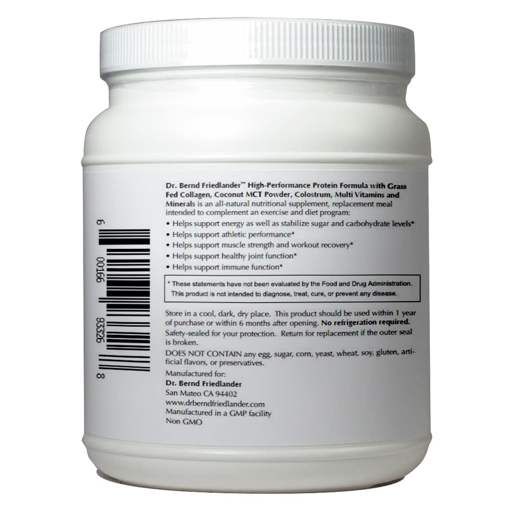 Dr. Bernd Friedlander High Performance Protein Formula Whey Protein Powder, Chocolate, 16 Servings