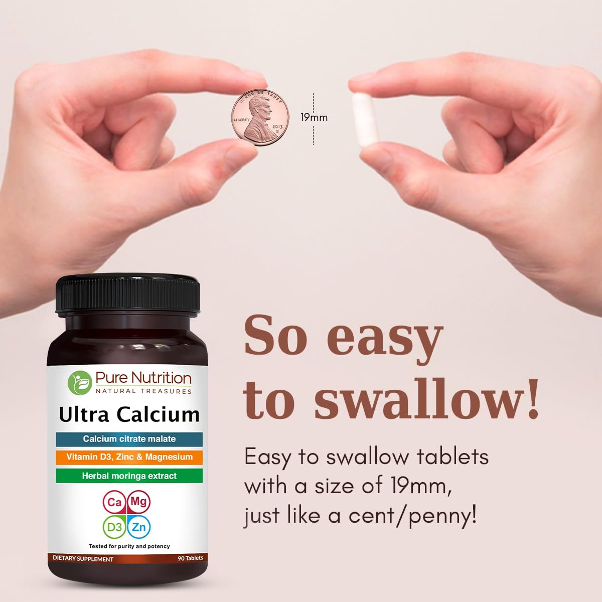 PURE NUTRITION NATURAL TREASURES Ultra Calcium 1000mg with Vitamin D3 & K, 270 Tablets