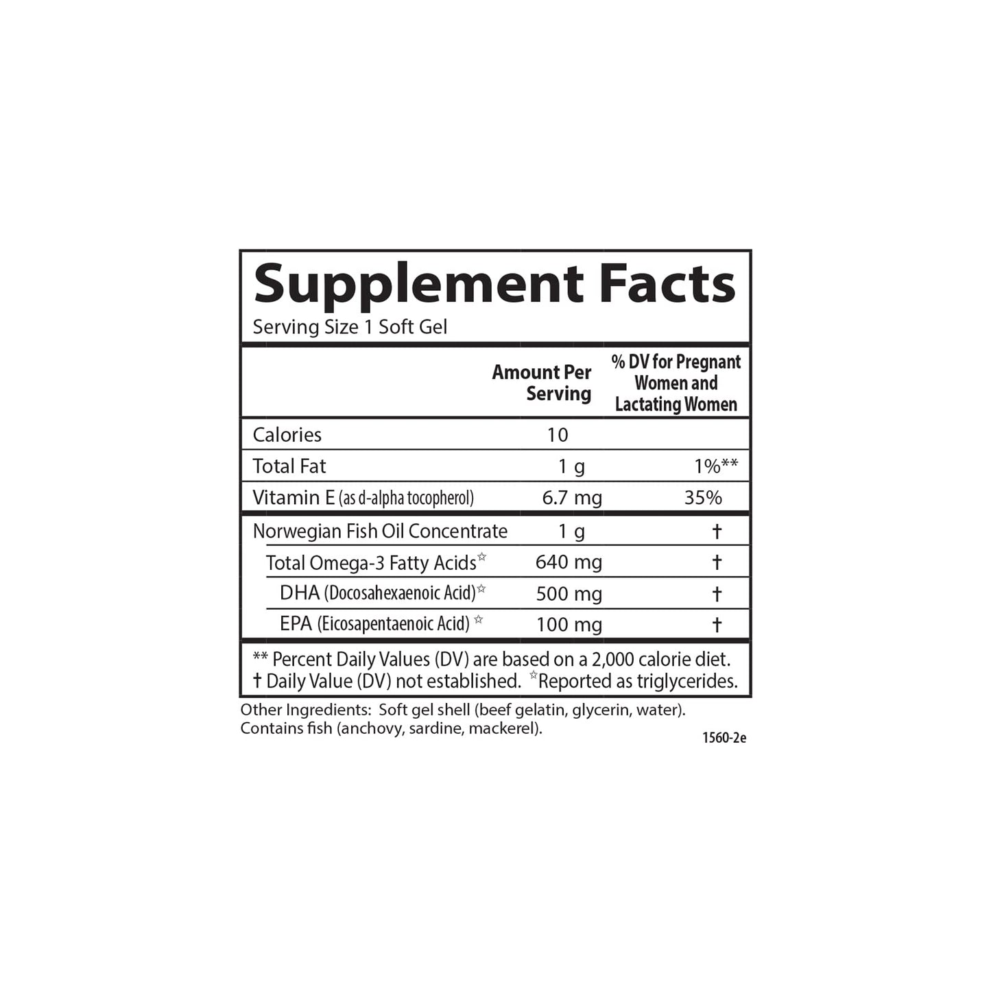Carlson Mother's DHA 500 mg DHA Prenatal Support, Fetal Development & Immune Health, 60 Softgels