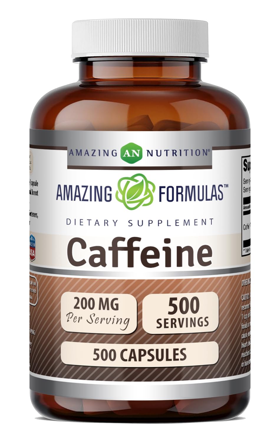 Amazing Nutrition Caffeine 200 Mg per Serving Capsules 500 Count