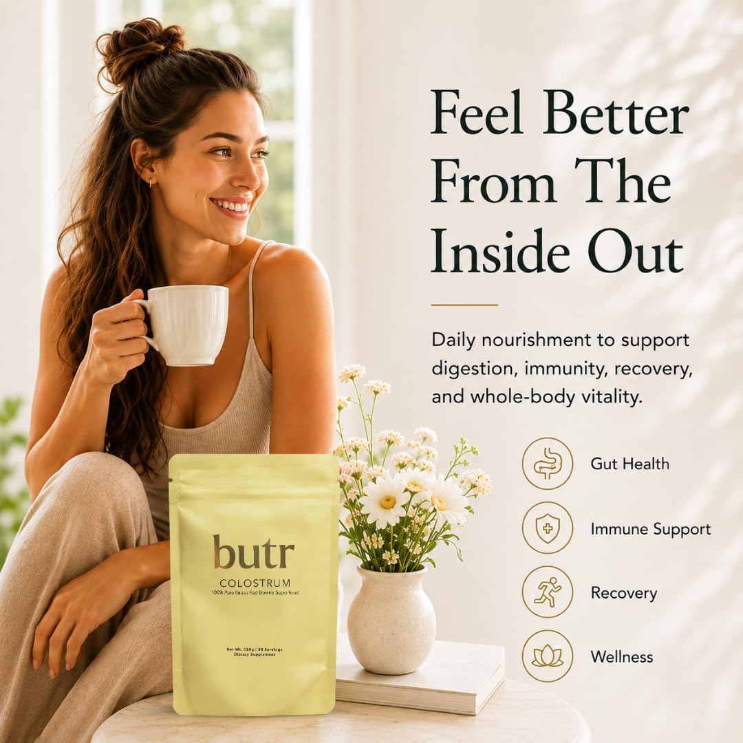 butr Grass-Fed Bovine Colostrum Powder 30 Servings