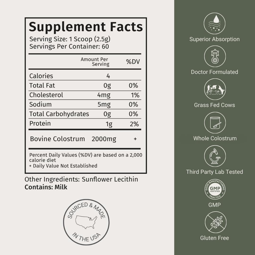 SOULA Liposomal Whole Colostrum Supplement Powder, 5.29 oz