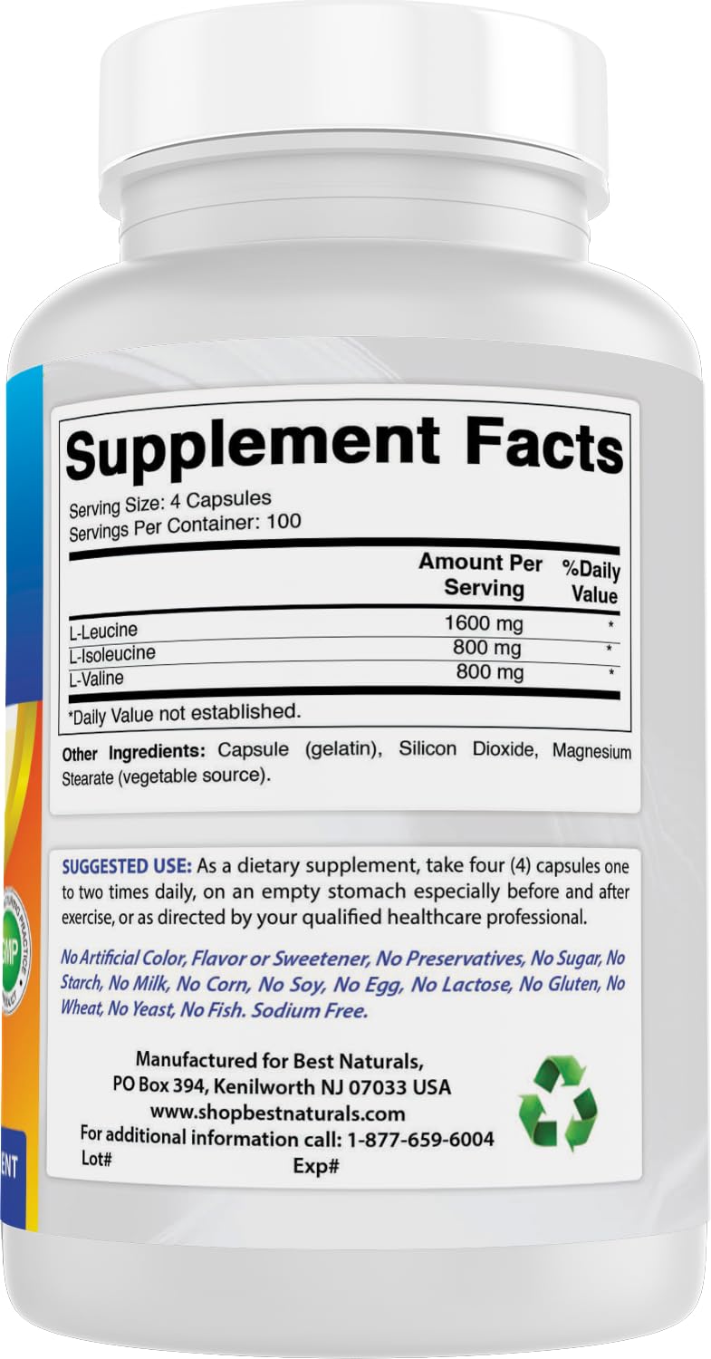 Best Naturals BCAA Caplets 400 Count
