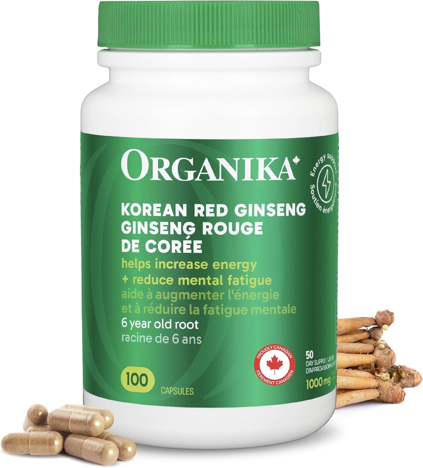 Organika Korean Red Ginseng Capsules, 100 Count