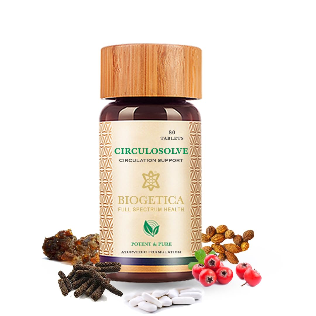 Biogetica Circulosolve Natural Heart Wellness Supplement - Ayurvedic Arjuna & Guggul Blend Capsule 80 Count