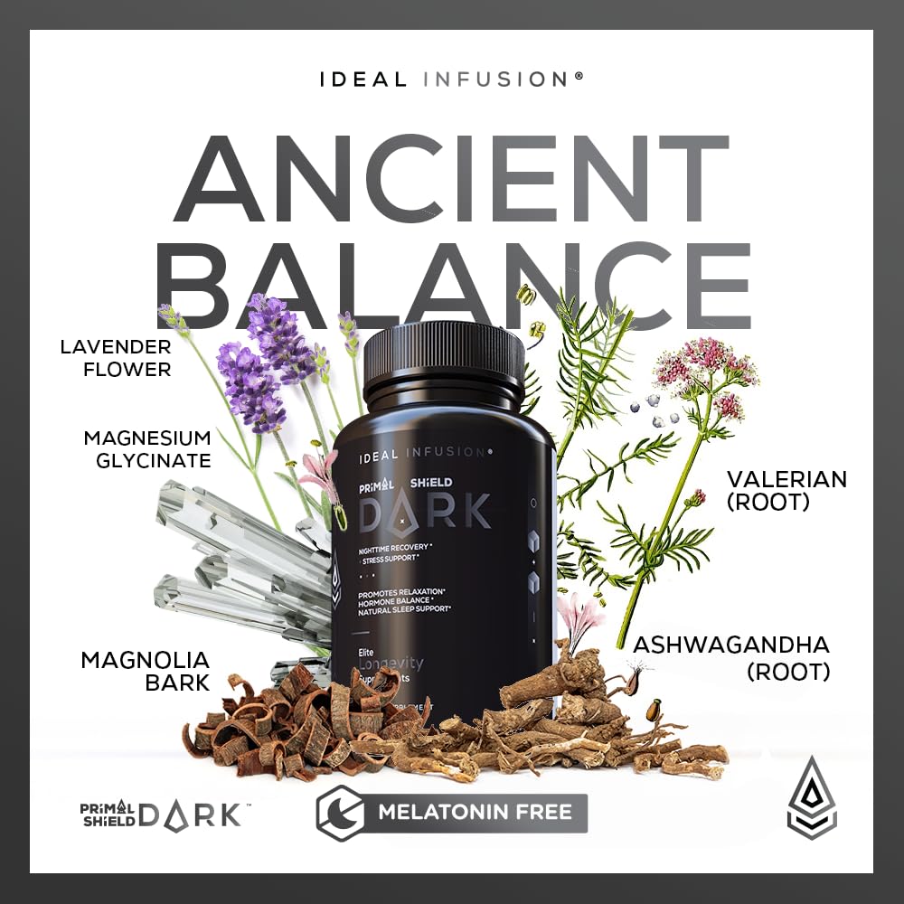 Ideal Infusion Nighttime Muscle Recovery & Deep Sleep Supplement: Stress Support and Hormone Balance - Zinc + Magnesium Glycinate, Ashwagandha KSM-66 - Melatonin-Free, 90 Capsules