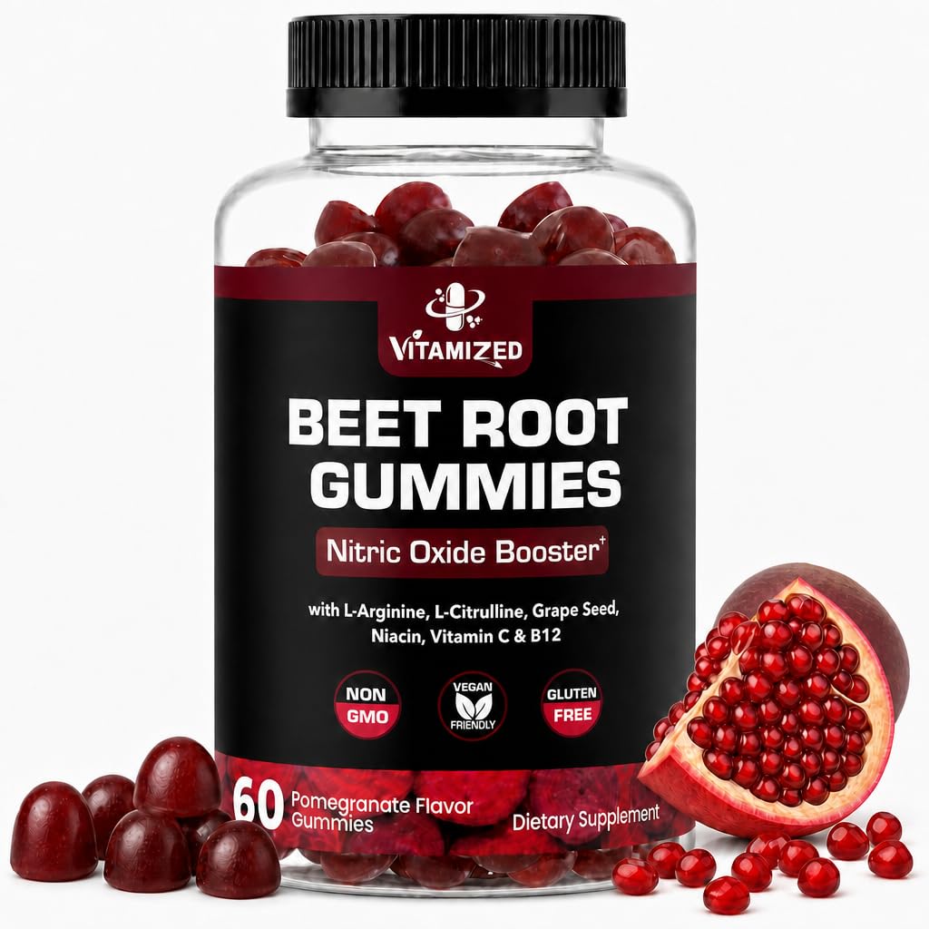 VITAMIZED Beet Root Gummies with Grape Seed, 60 Gummies