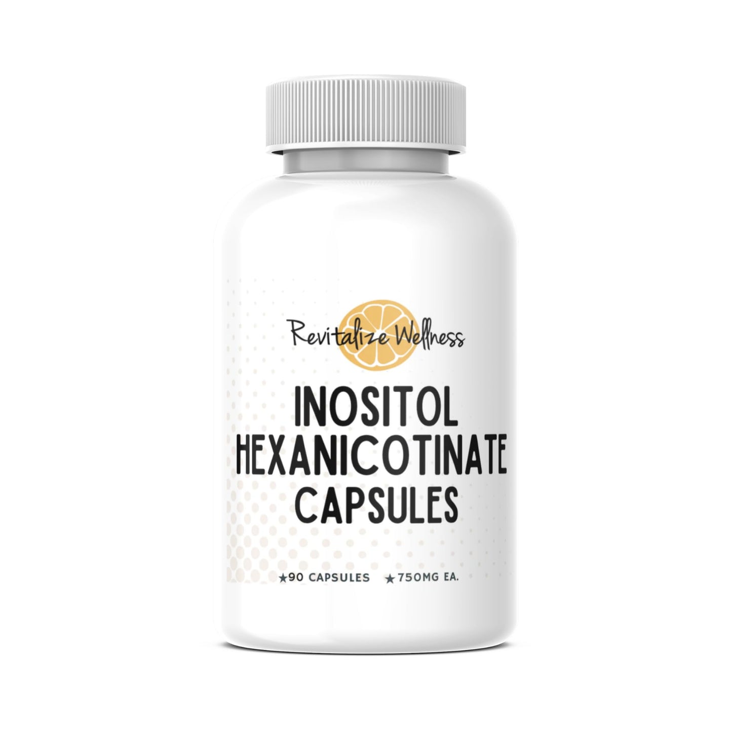 Revitalize Wellness Niacin Capsules Inositol Hexanicotinate, 90 Capsules