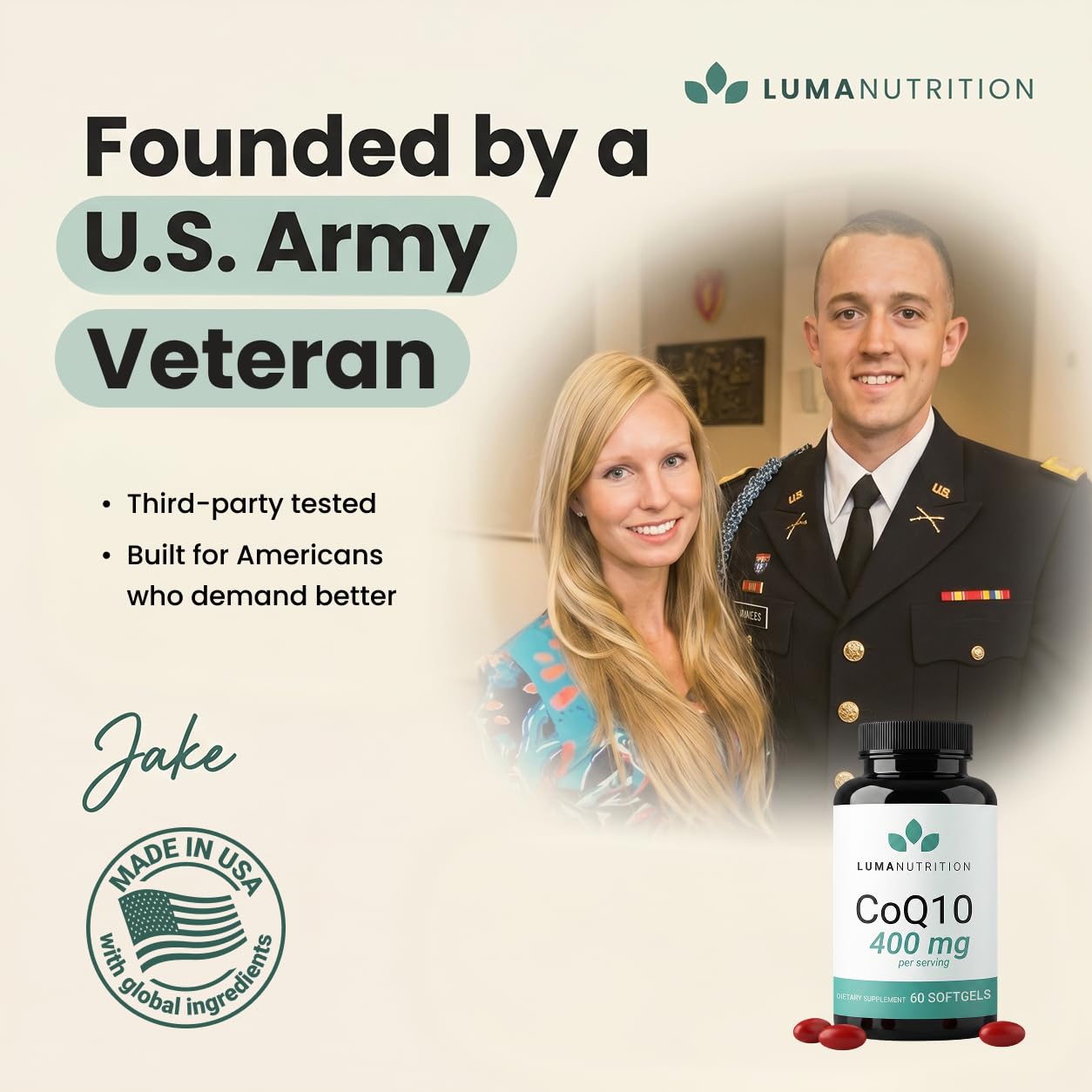 Luma Nutrition CoQ10 400mg Capsules 60 Count