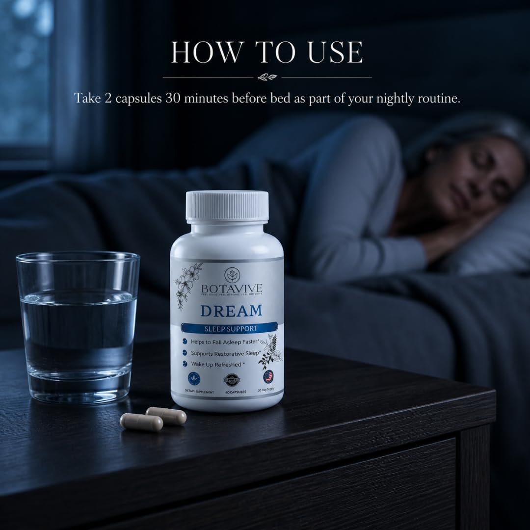 Botavive Dream Sleep Aid for Women, Menopause Sleep Support, 60 Capsules