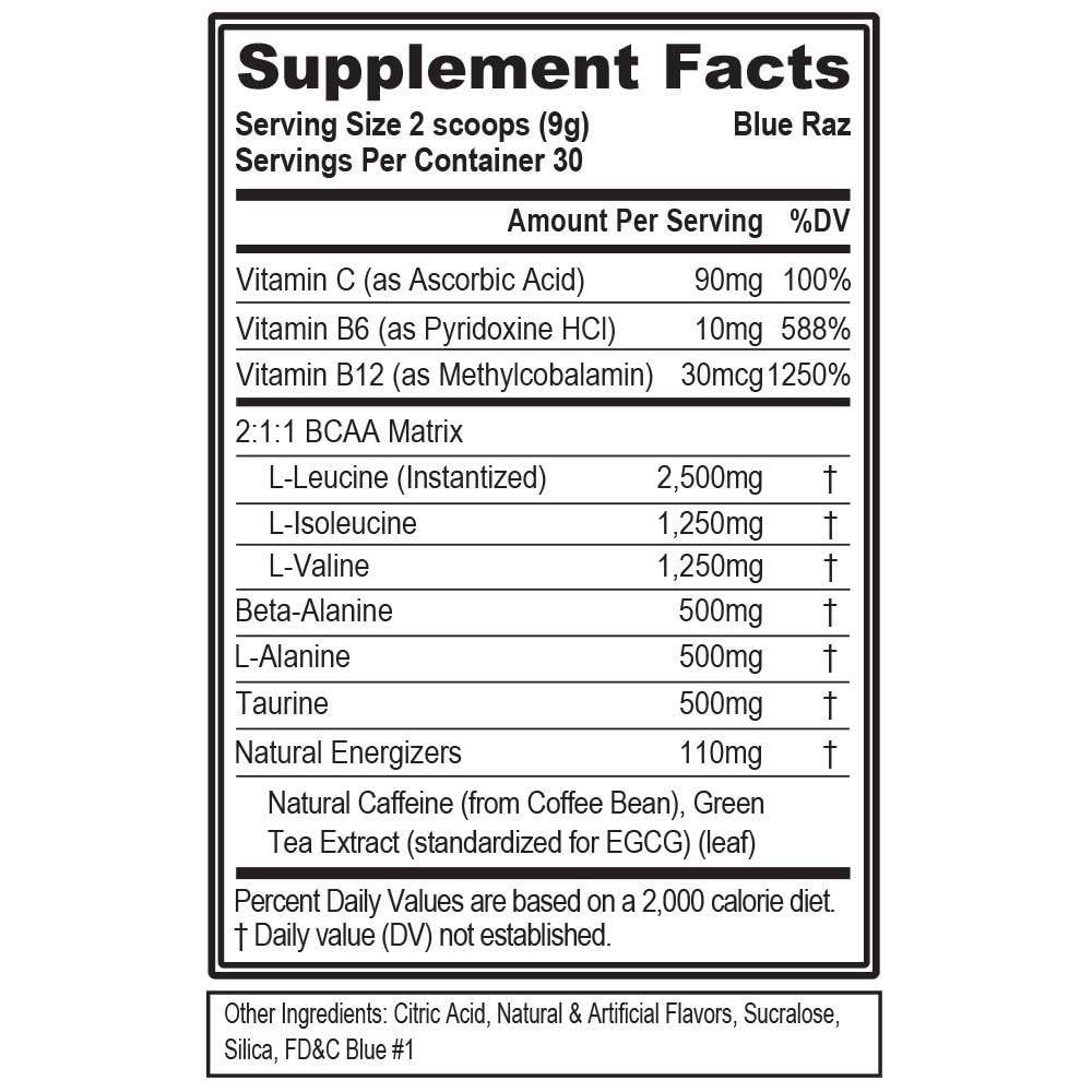 Evlution Replenishing BCAAs Powder, Grape and Blue Raz, 30 Servings Each