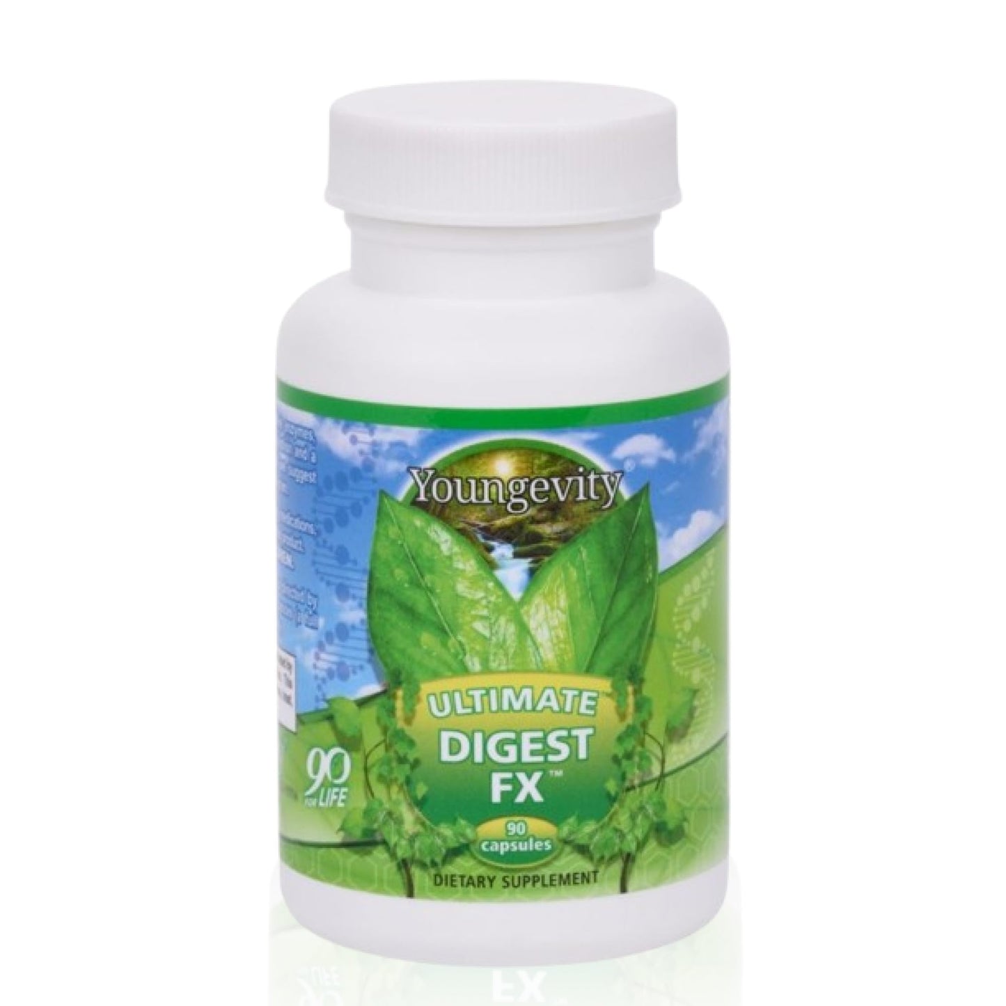 Youngevity Ultimate Digest FX Ultra Prebiotic, Probiotic, & Enzyme Plant Enzyme Blend FOS Blend Sea Minerals 15 Billion Lactobacillus Digest Aid, 90 Capsules