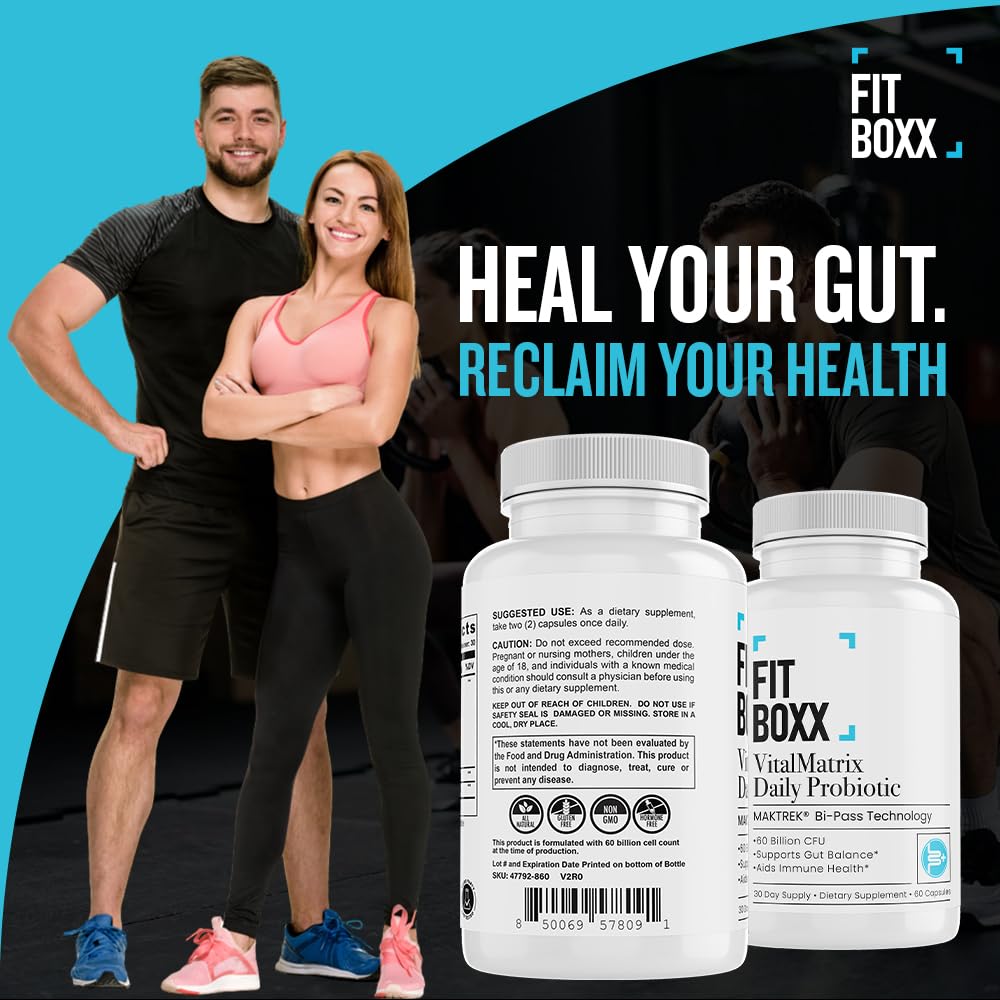 Fit Boxx VitalMatrix Daily Probiotic Capsules 60 Count