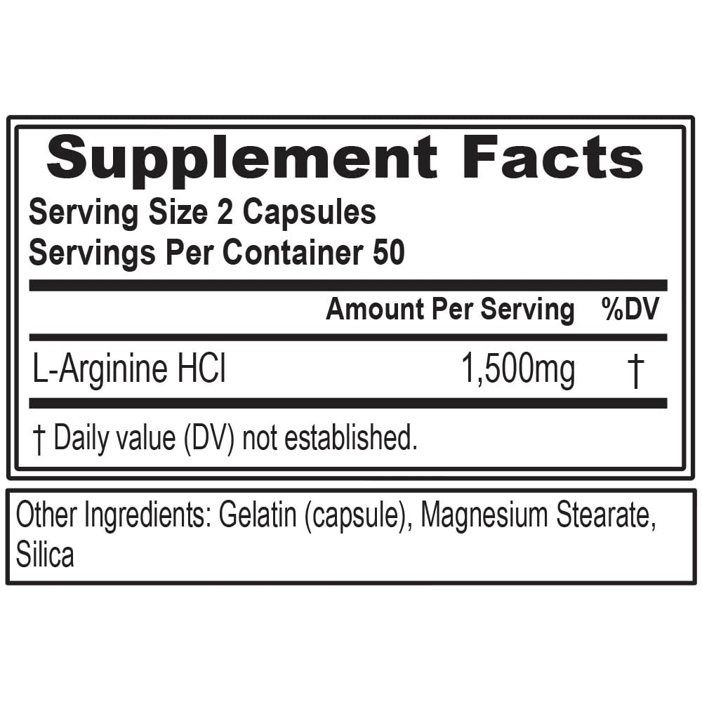Evlution Nitric Oxide Booster L-Arginine Supplement, Capsule, 100 Count