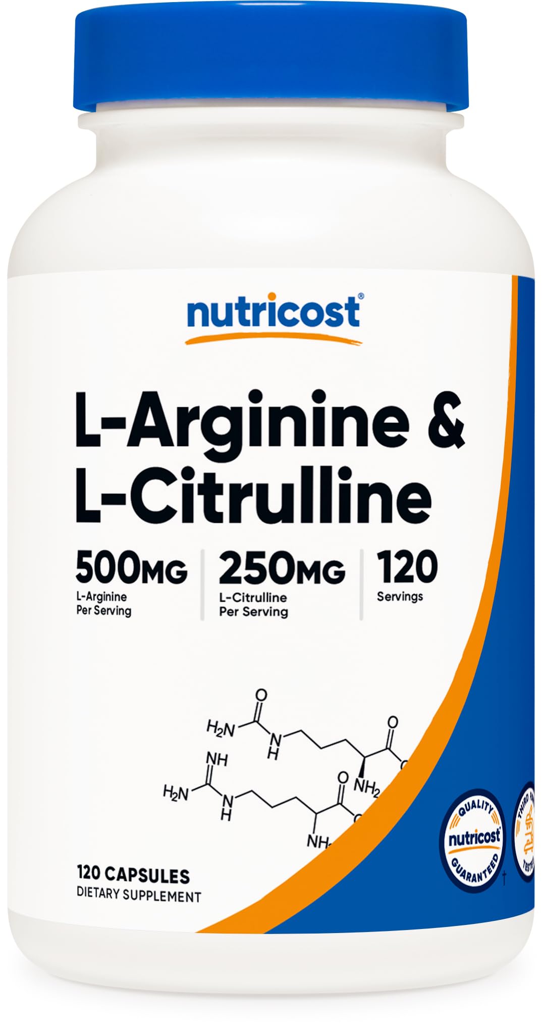 Nutricost L-Arginine L-Citrulline Complex 750mg Capsules, 120 Count