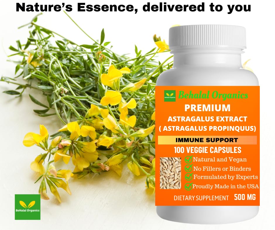 Behalal Organics Astragalus Extract Quick Release Capsule 100 Count