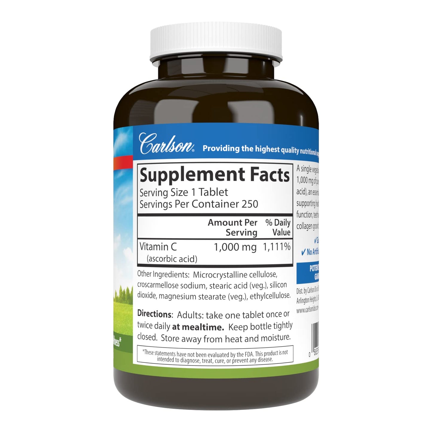 Carlson Vitamin C 1,000 mg Tablet, 250 Count