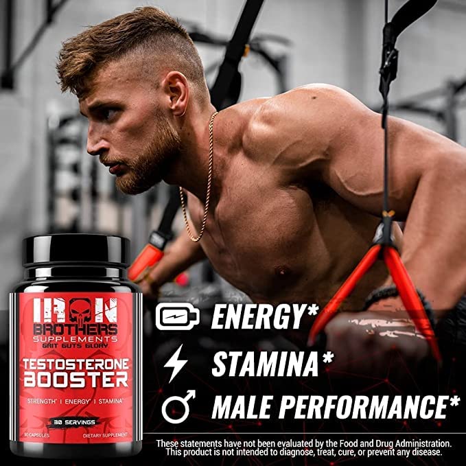 Iron Brothers Supplements Men's Testosterone Support Supplement Capsules 180 Count