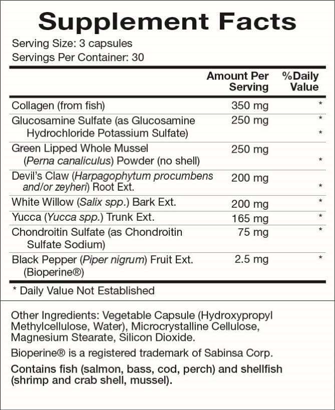 Natura Health Products JTL Mobility Supplement - Supports Healthy Joint Function, Mobility and Comfort - Featuring Collagen, Glucosamine Sulfate, Chondroitin Sulfate & White Willow, 90 Capsules