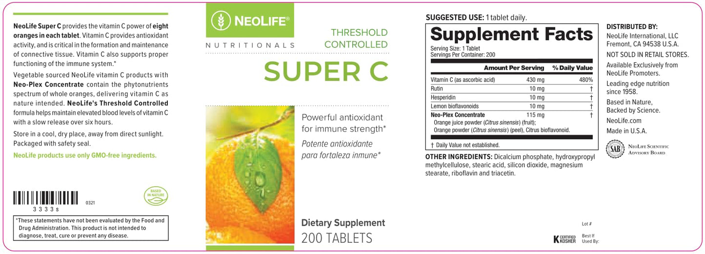 NeoLife Super C Tablet, 200 Tablets