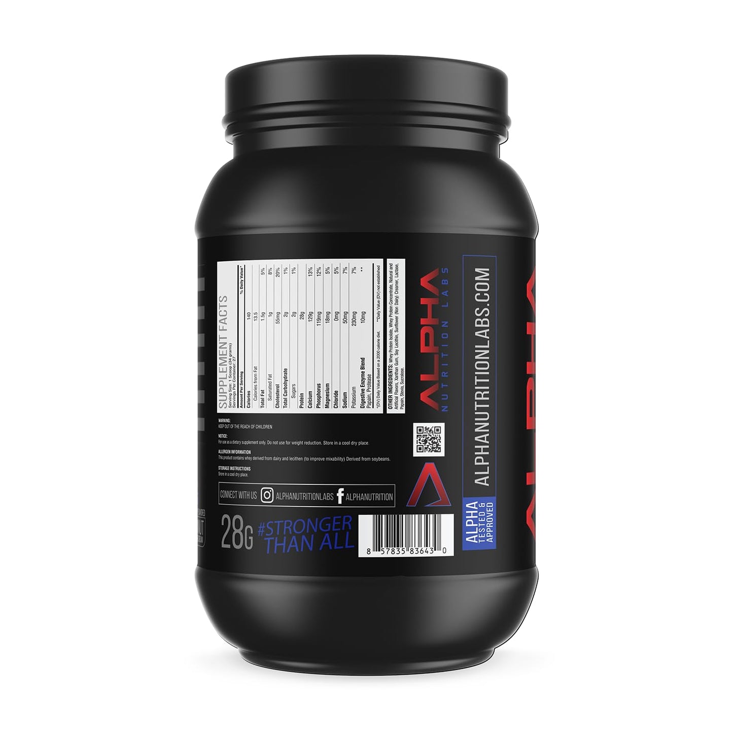 Alpha Nutrition Labs Whey Isolate Protein Powder 32 Servings