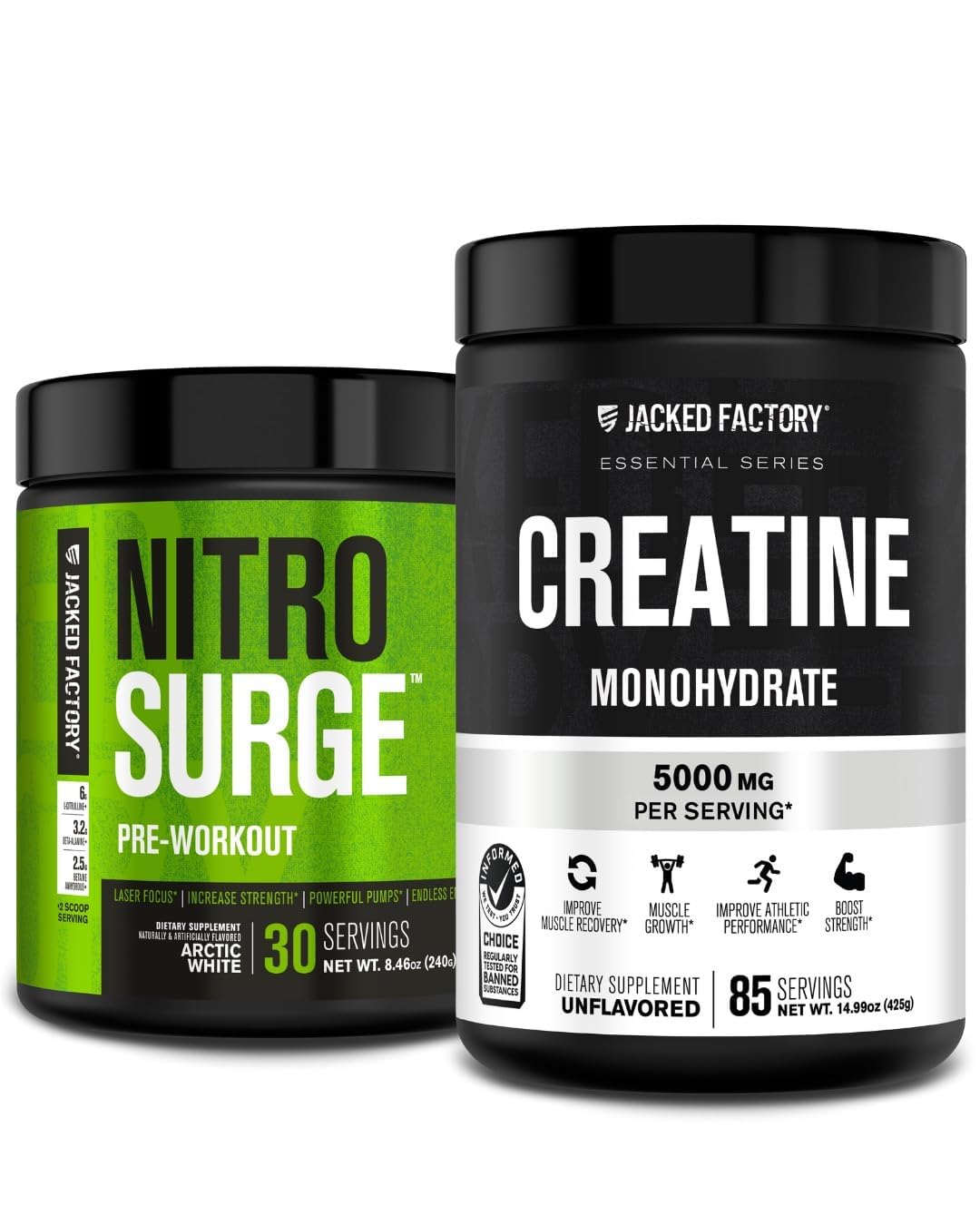 Jacked Factory Nitrosurge Pre-Workout & Creatine Monohydrate Powder 23.87