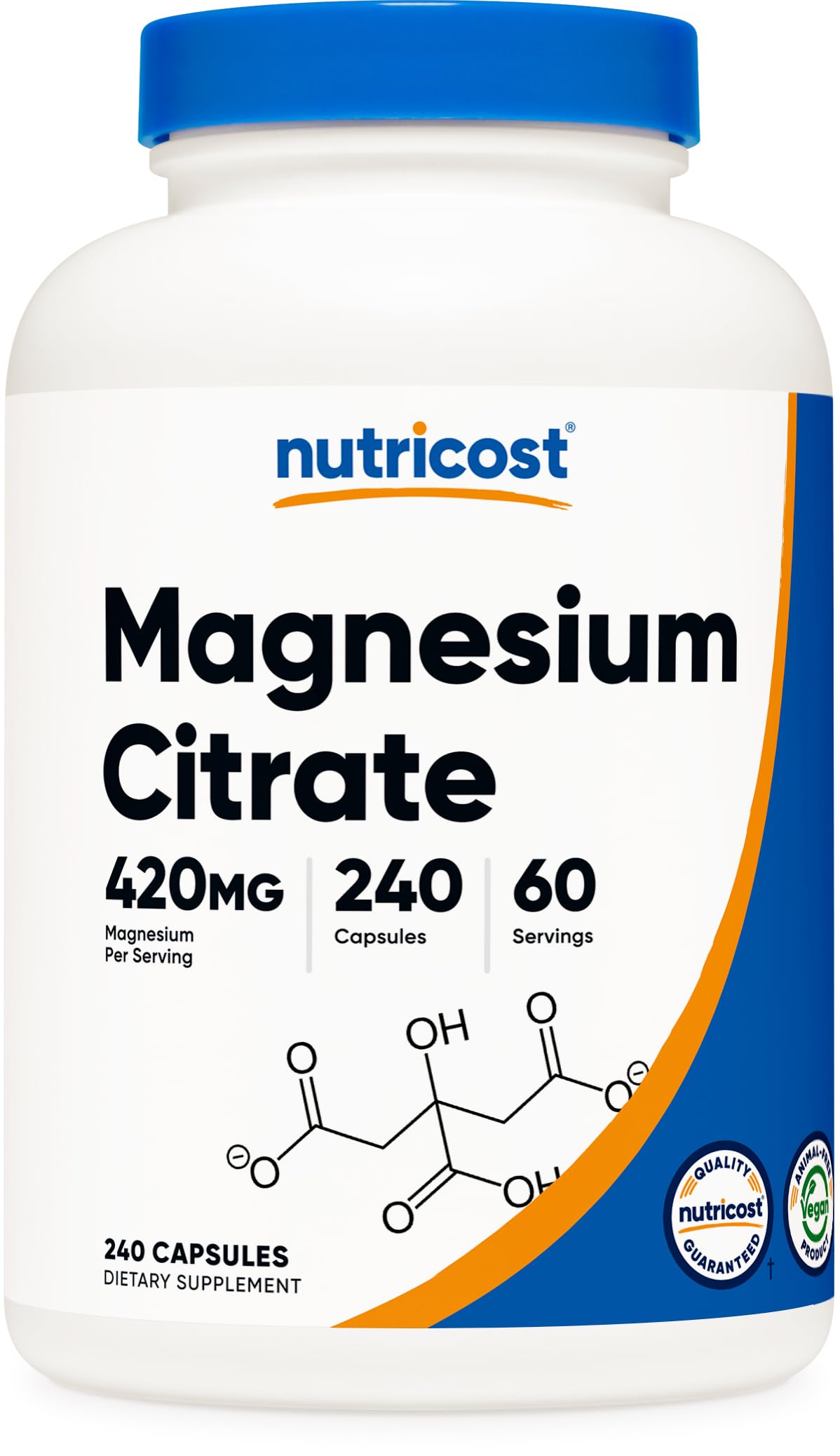 Nutricost Magnesium Citrate 420mg Capsules, 240 Count