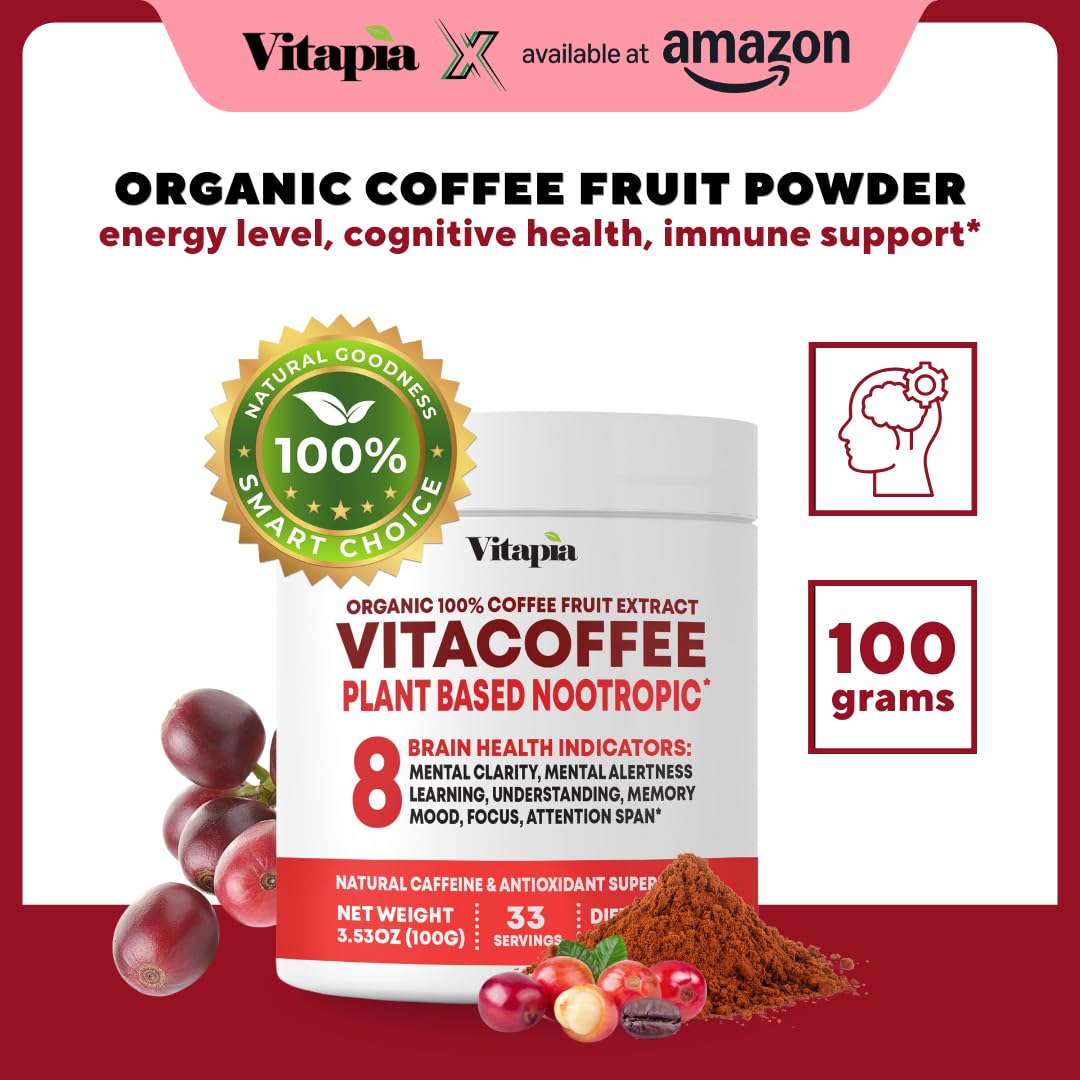 Vitapia Vitacoffee Caffeine Coffee Fruit Powder, 3.53 oz