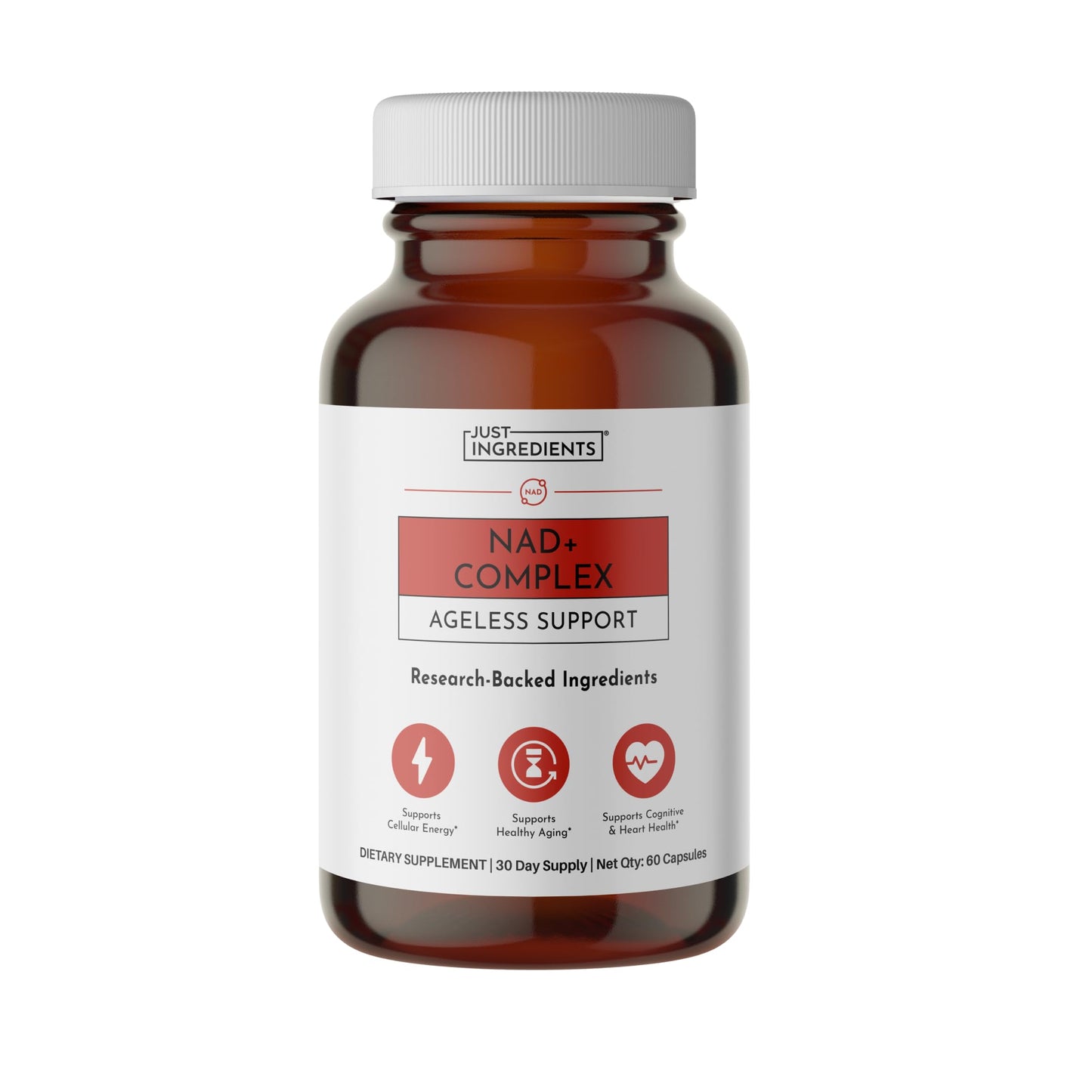 JUST INGREDIENTS NAD+ Supplement 60 Capsules