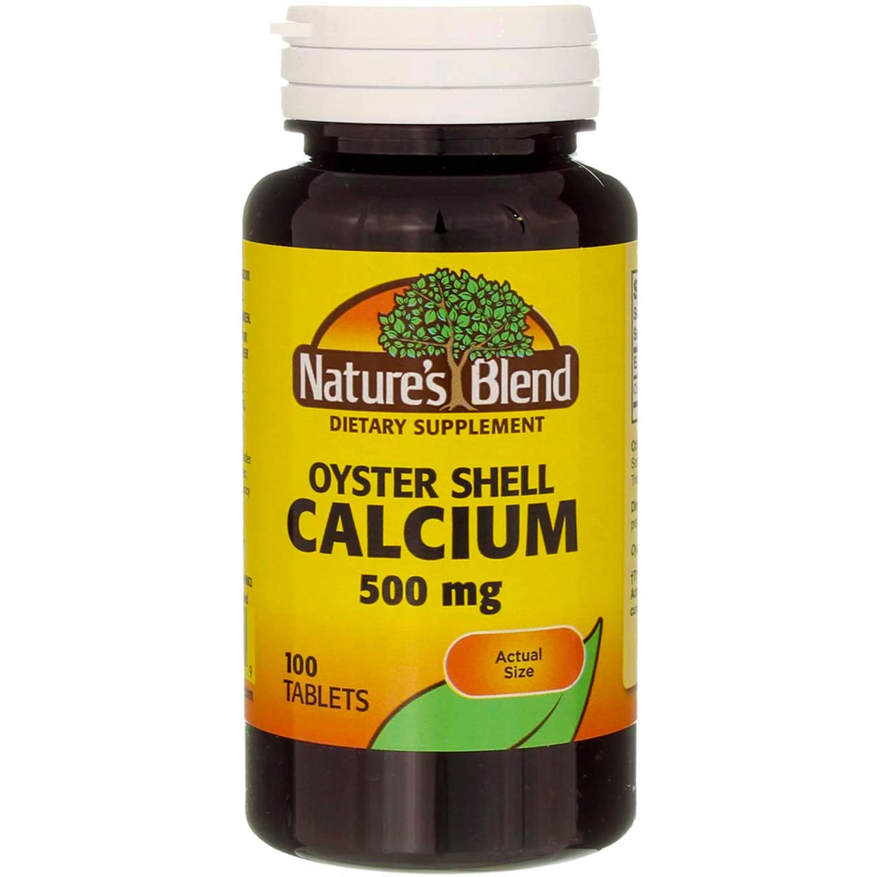 Nature's Blend Oyster Shell Calcium 500 mg Tablets, 100 Count