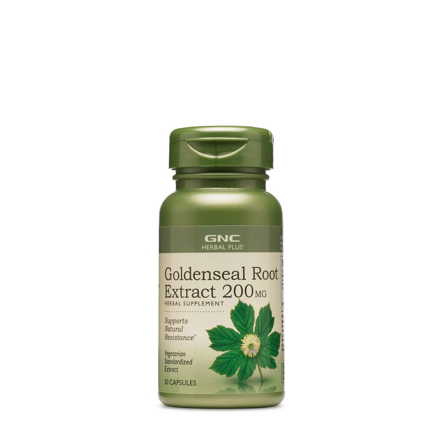 GNC Herbal Plus Goldenseal Root Extract 200mg Supplement Capsule, 50 Count