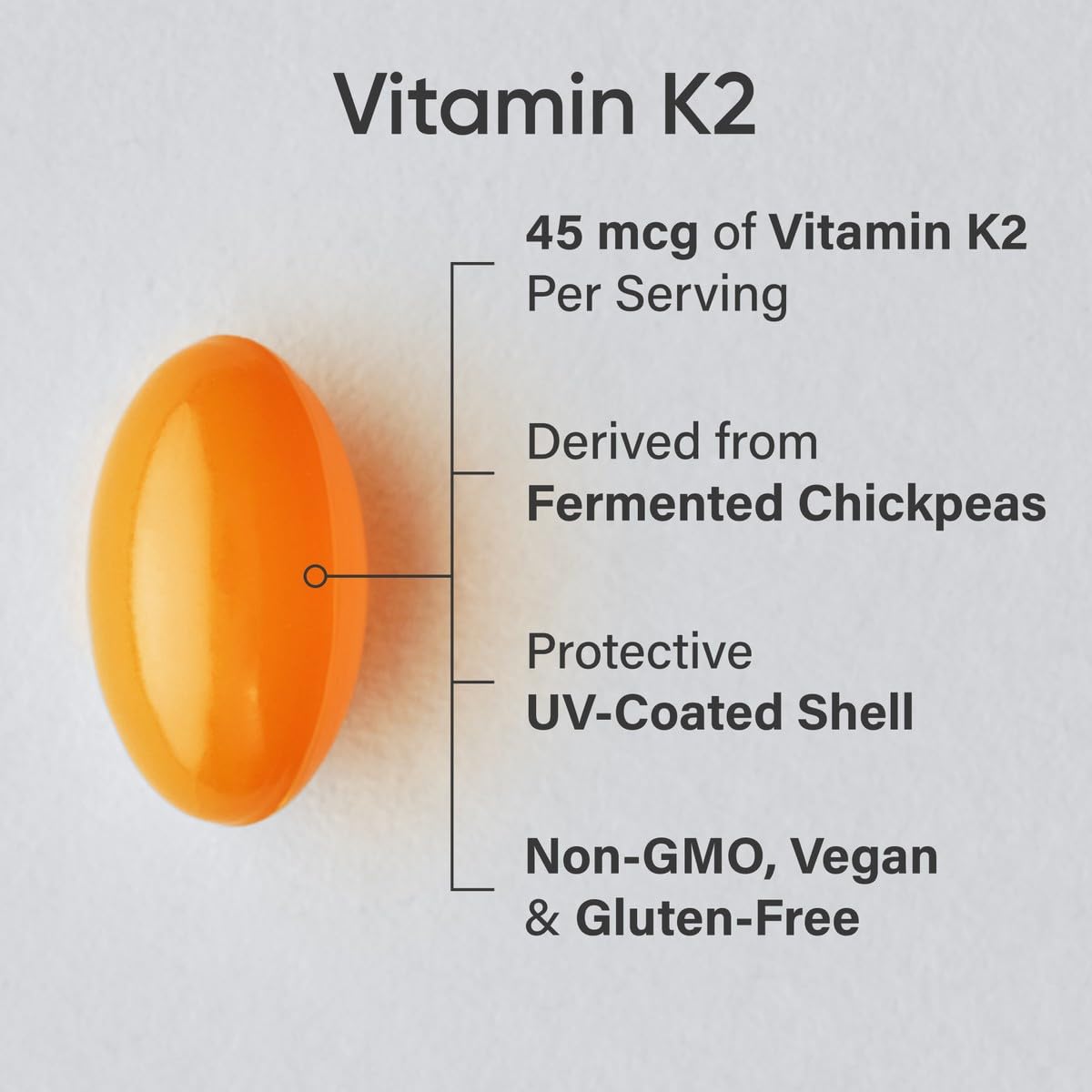 Sports Research Vitamin K2 (MK-7) 45mcg with Coconut MCT Oil Softgel, 90 Count