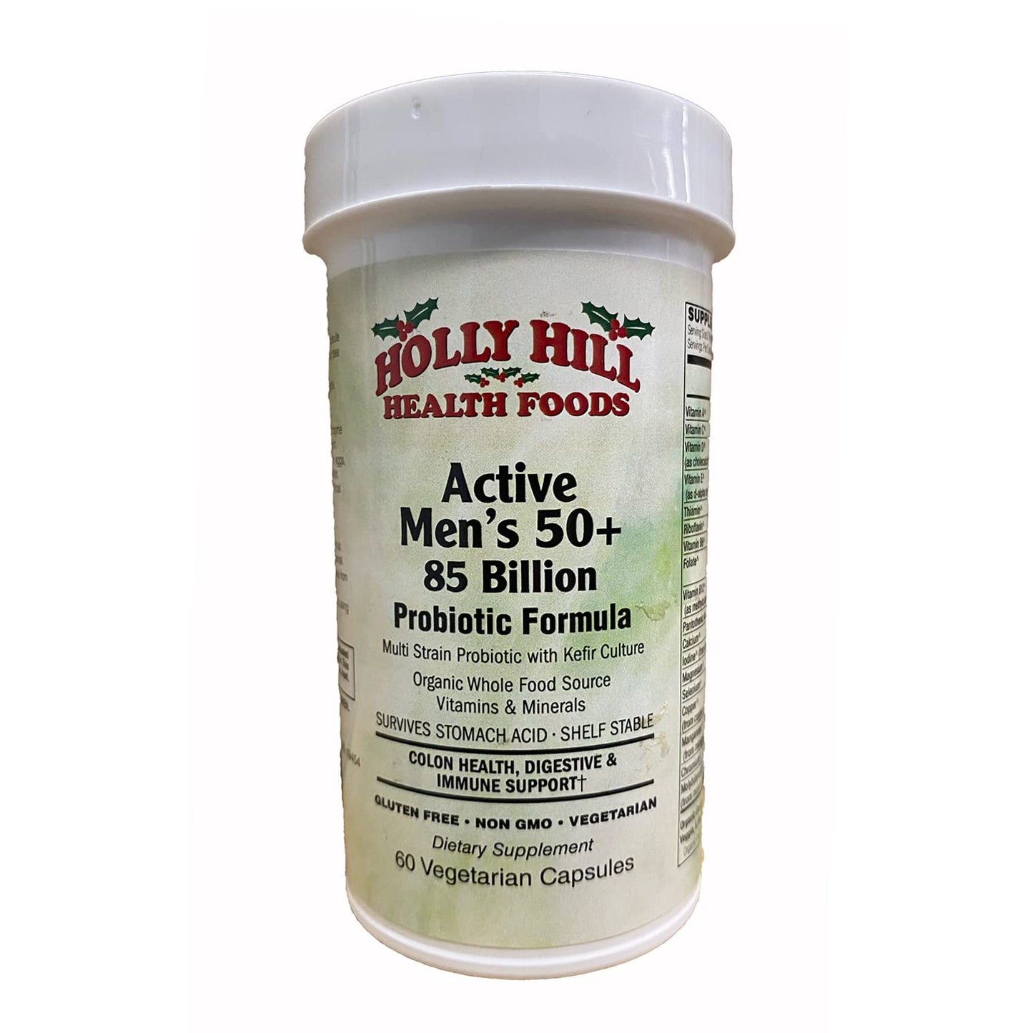 Holly Hill Health Foods Active Men's 50+ 85 Billion Probiotic Formula, 60 Capsules