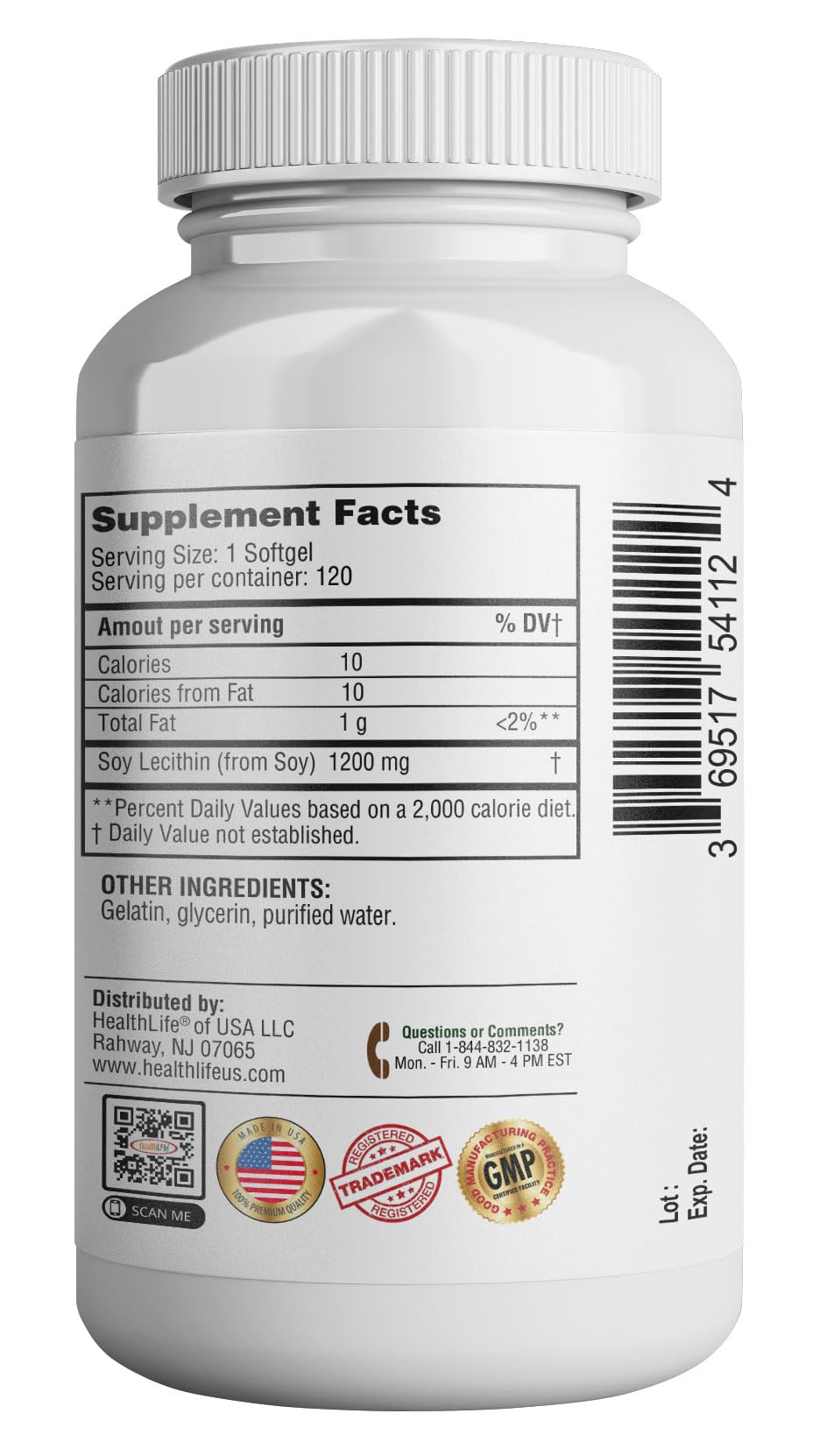 HEALTH LFE Lecithin 1200mg Softgels 120