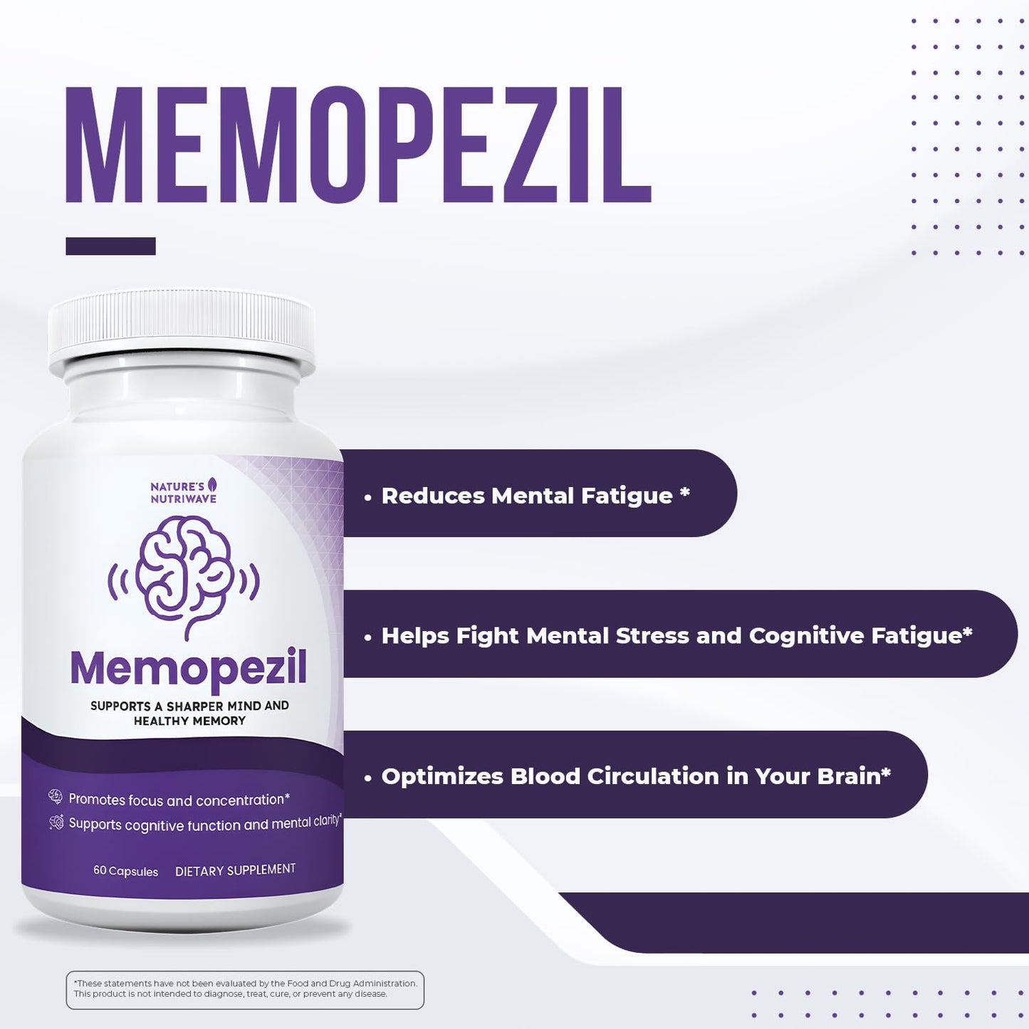 Nature’s NutriWave Memopezil Vitamins A, B, C, D, E & Botanicals Capsules, 120 Count