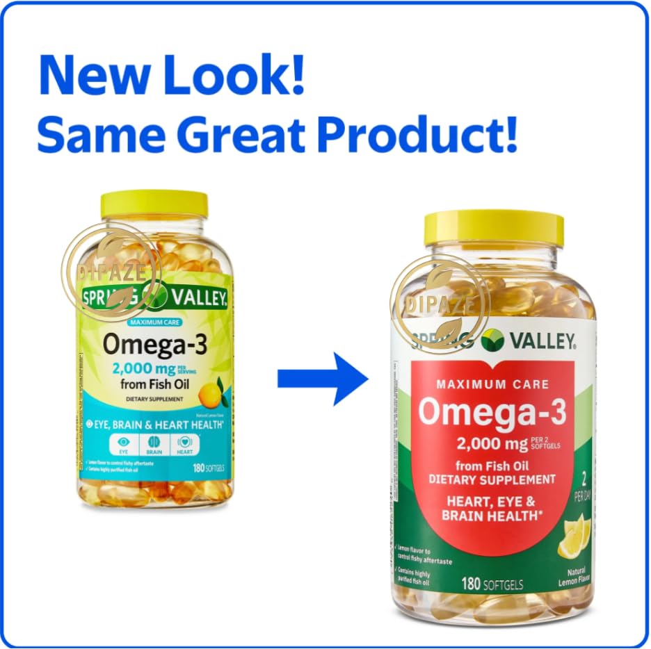 Generic Omega-3 from Fish Oil 2000 mg Softgels 180 Count