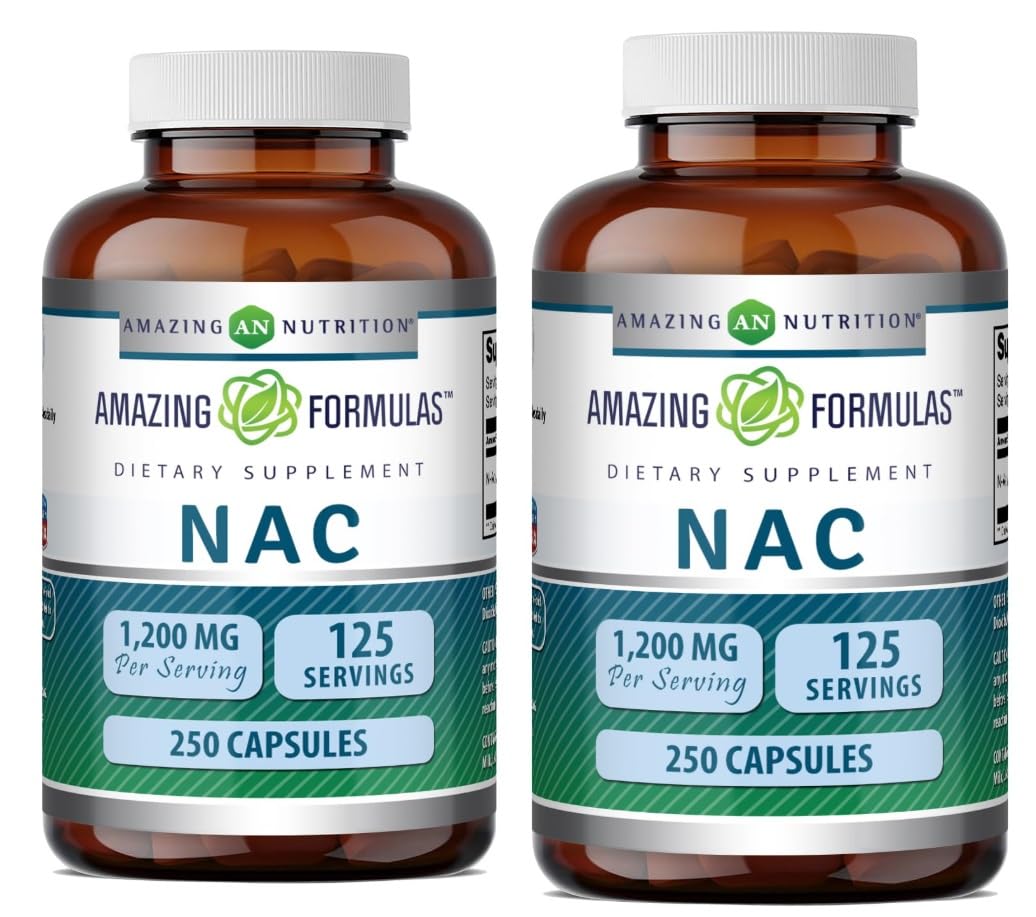 Amazing Nutrition NAC 600 Mg N-Acetyl Cysteine Supplement Capsules 500 Count