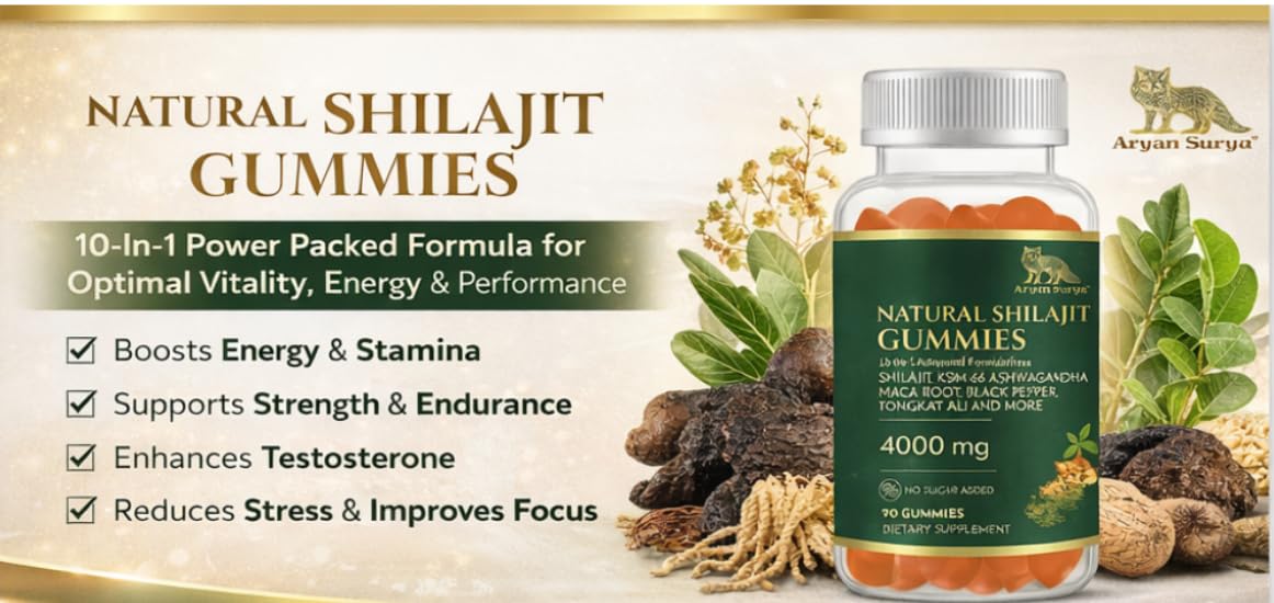 Aryan Surya Shilajit Gold Gummies, 90 Count