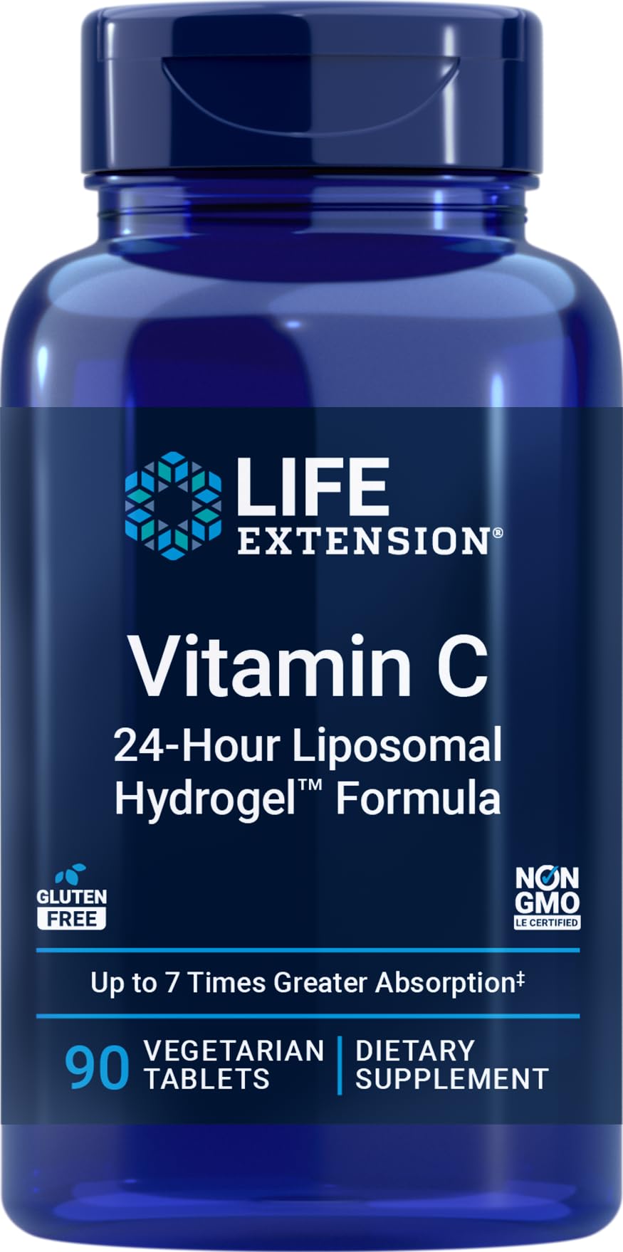 Life Extension Vitamin C 24-Hour Liposomal Hydrogel Formula Tablets, 90 Count